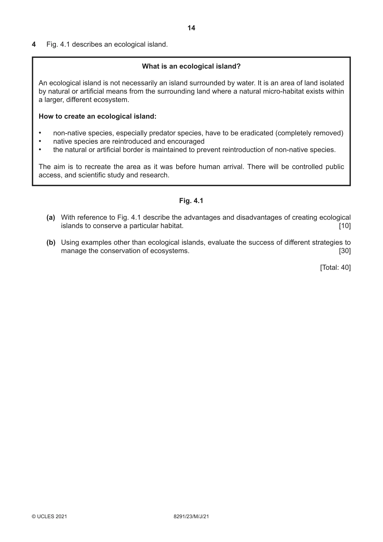 Cambridge A Level Environmental Management (AS only) 8291 2021 May/June Paper 2 · Variant 3 question paper, page 14 of 16