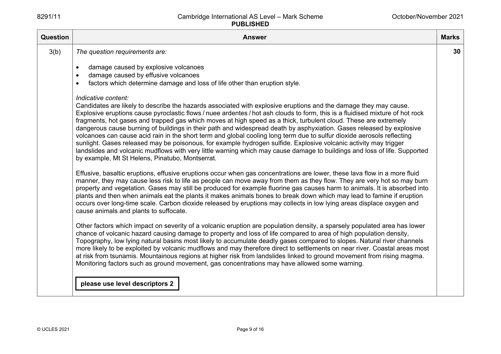Mark scheme, page 9 of 16