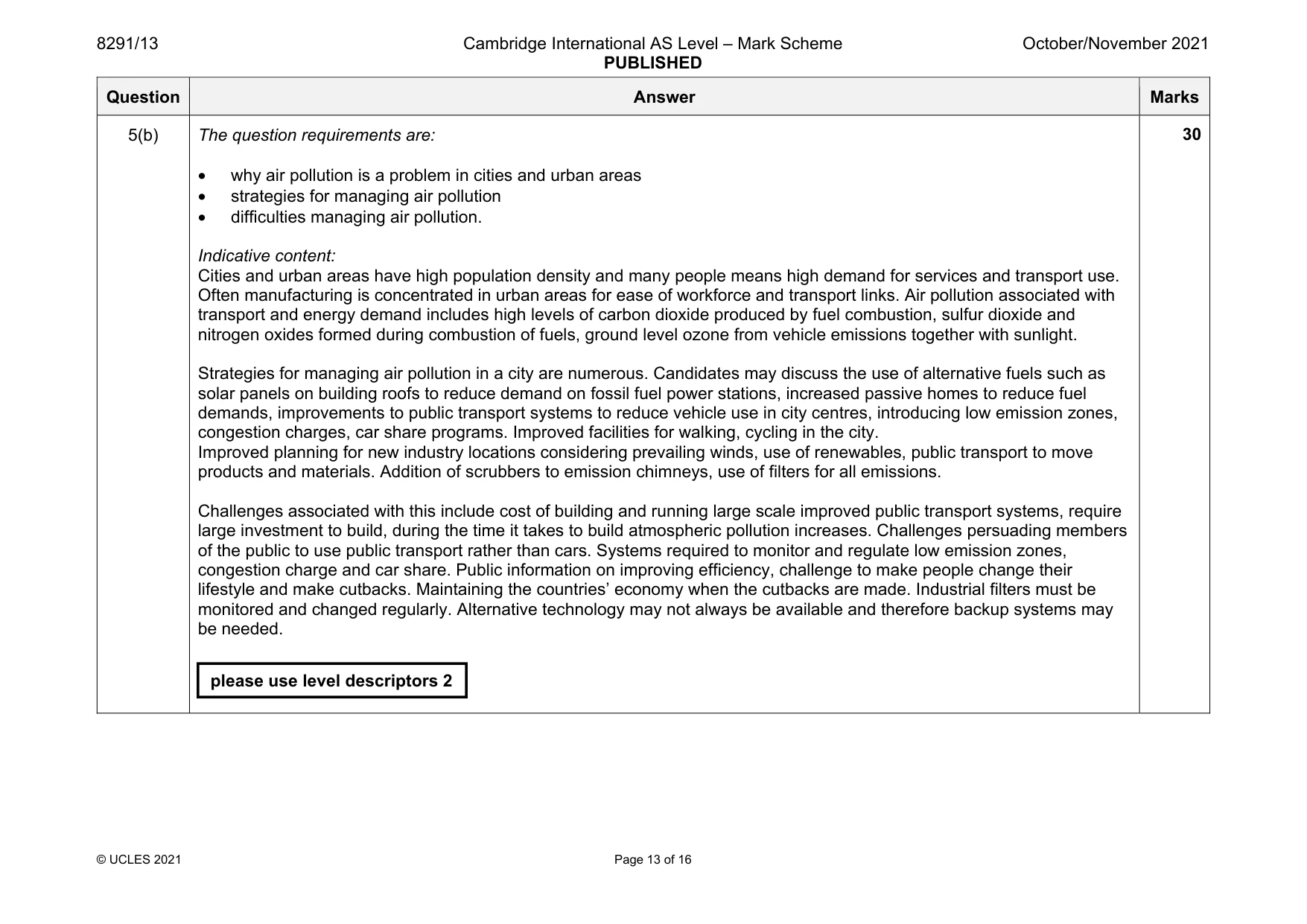 Mark scheme, page 13 of 16