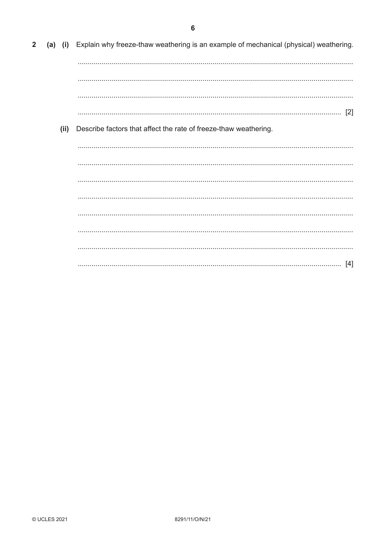 Cambridge A Level Environmental Management (AS only) 8291 2021 Oct/Nov Paper 1 · Variant 1 question paper, page 6 of 12