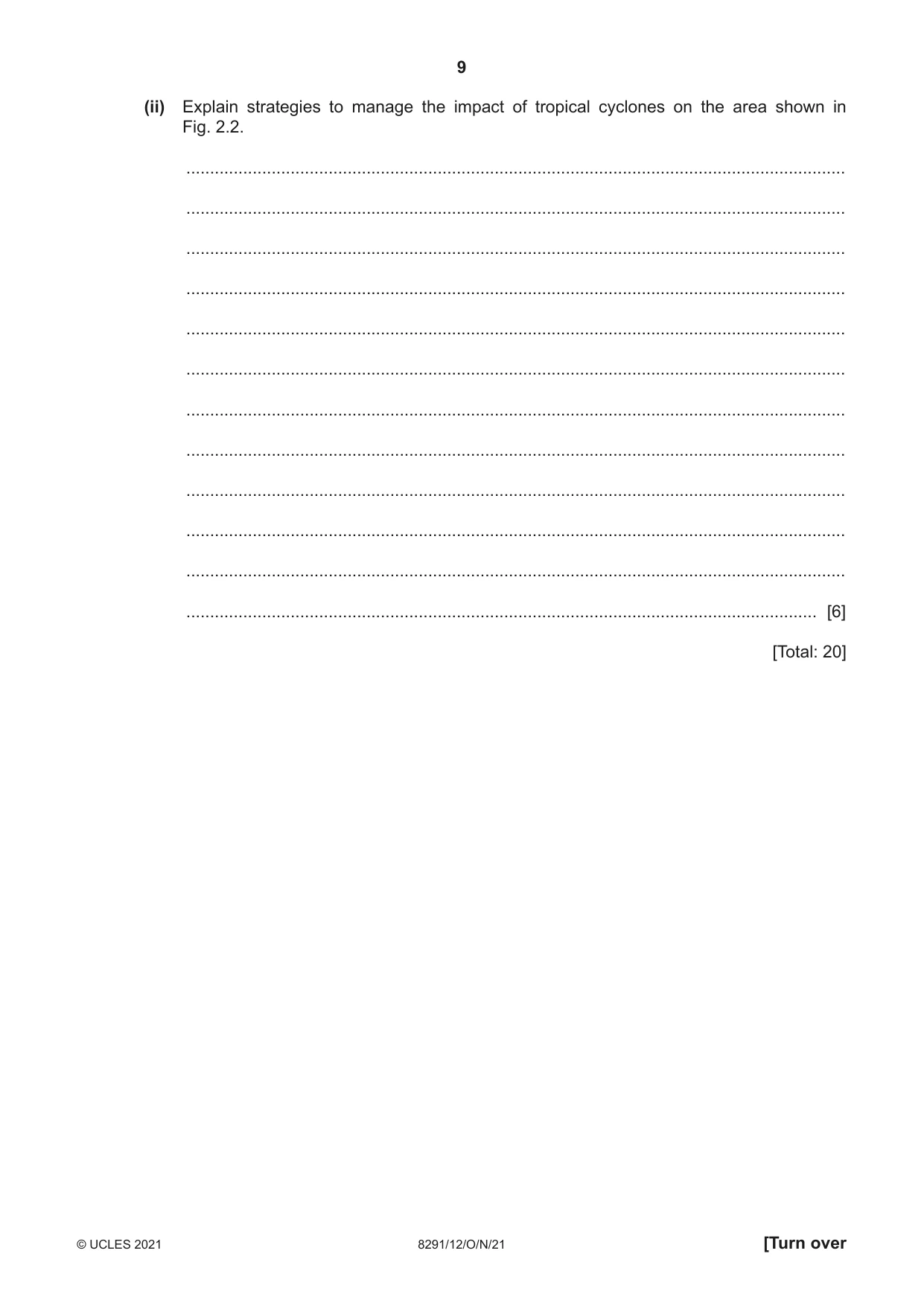 Cambridge A Level Environmental Management (AS only) 8291 2021 Oct/Nov Paper 1 · Variant 2 question paper, page 9 of 12