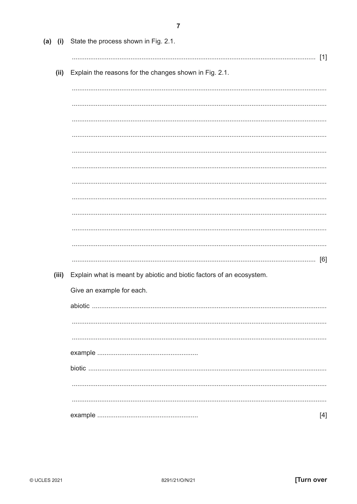 Cambridge A Level Environmental Management (AS only) 8291 2021 Oct/Nov Paper 2 · Variant 1 question paper, page 7 of 12