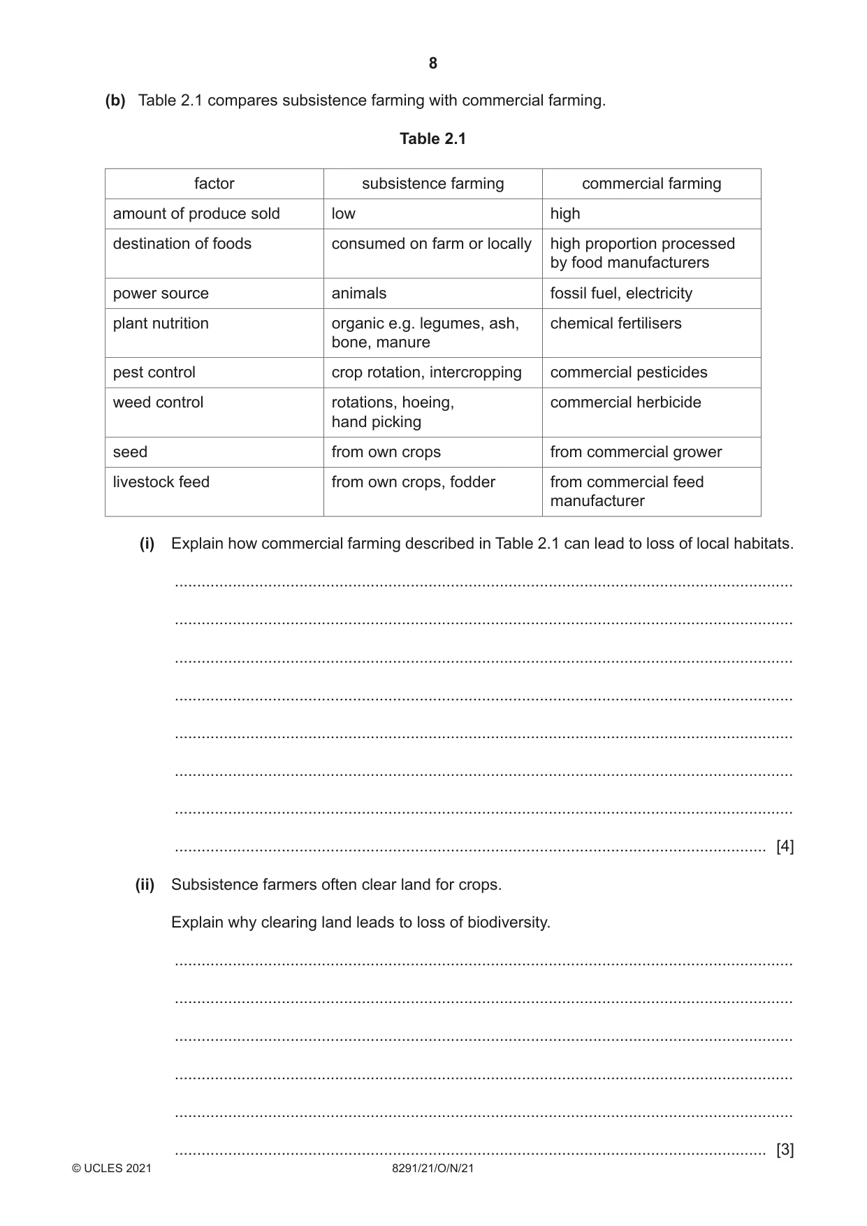 Cambridge A Level Environmental Management (AS only) 8291 2021 Oct/Nov Paper 2 · Variant 1 question paper, page 8 of 12