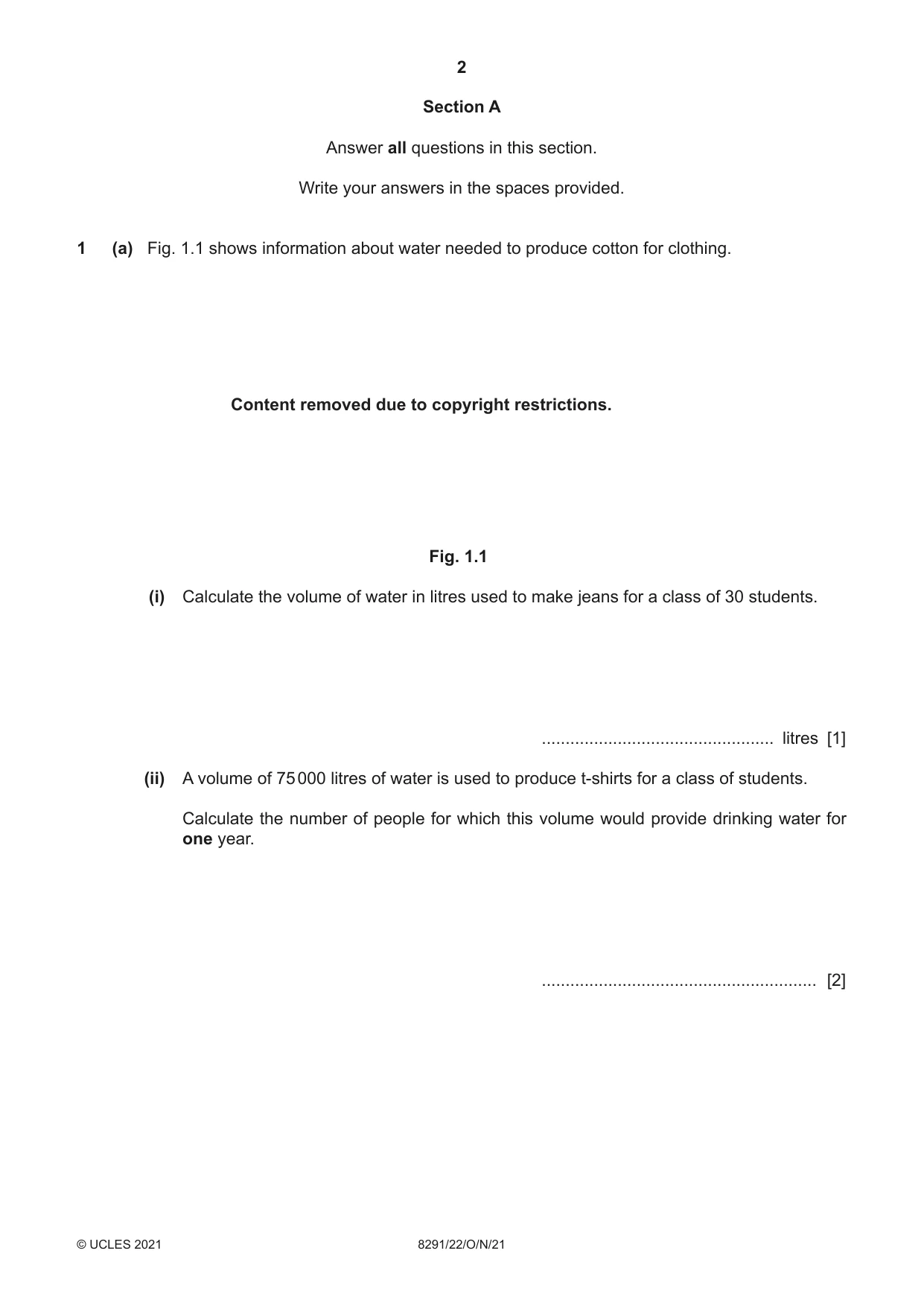 Cambridge A Level Environmental Management (AS only) 8291 2021 Oct/Nov Paper 2 · Variant 2 question paper, page 2 of 16
