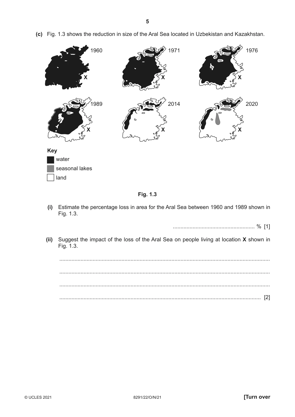 Cambridge A Level Environmental Management (AS only) 8291 2021 Oct/Nov Paper 2 · Variant 2 question paper, page 5 of 16