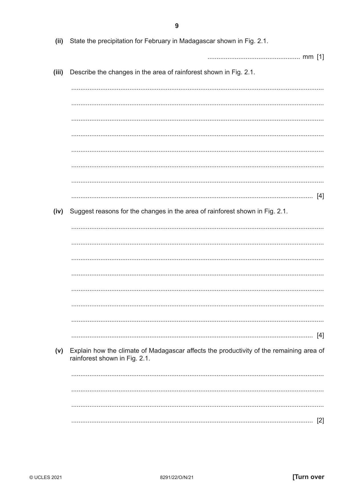 Cambridge A Level Environmental Management (AS only) 8291 2021 Oct/Nov Paper 2 · Variant 2 question paper, page 9 of 16