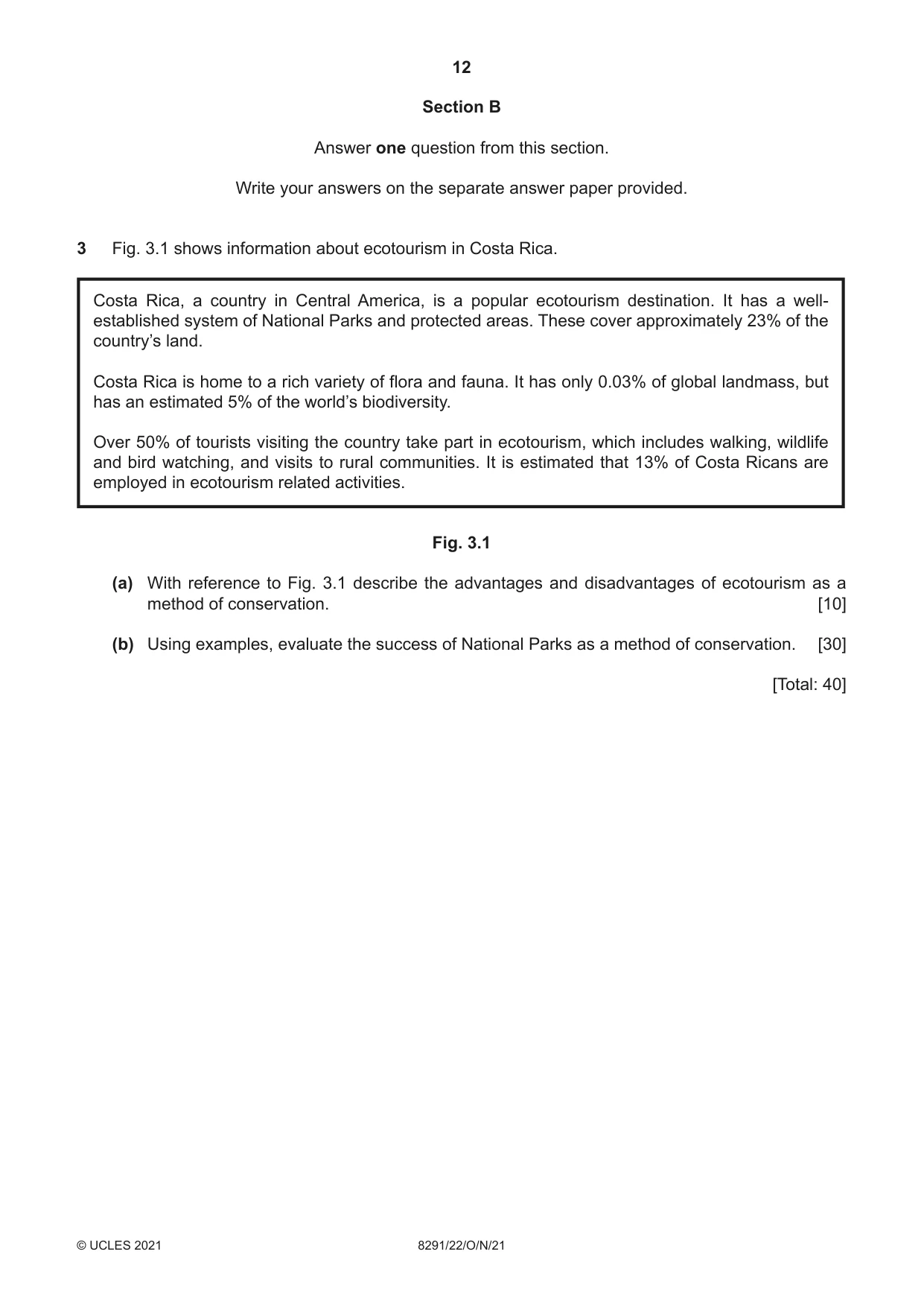 Cambridge A Level Environmental Management (AS only) 8291 2021 Oct/Nov Paper 2 · Variant 2 question paper, page 12 of 16