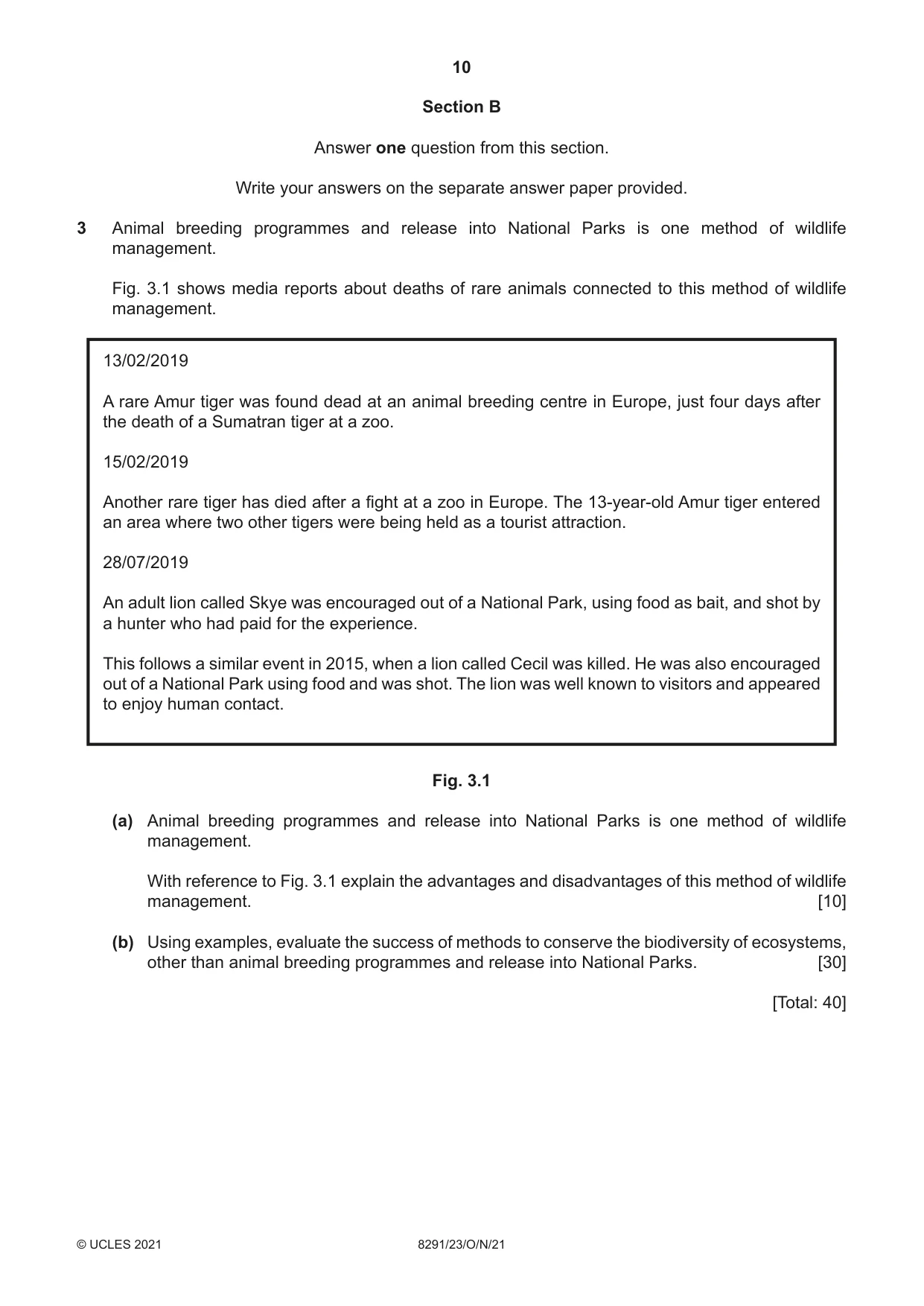 Cambridge A Level Environmental Management (AS only) 8291 2021 Oct/Nov Paper 2 · Variant 3 question paper, page 10 of 12