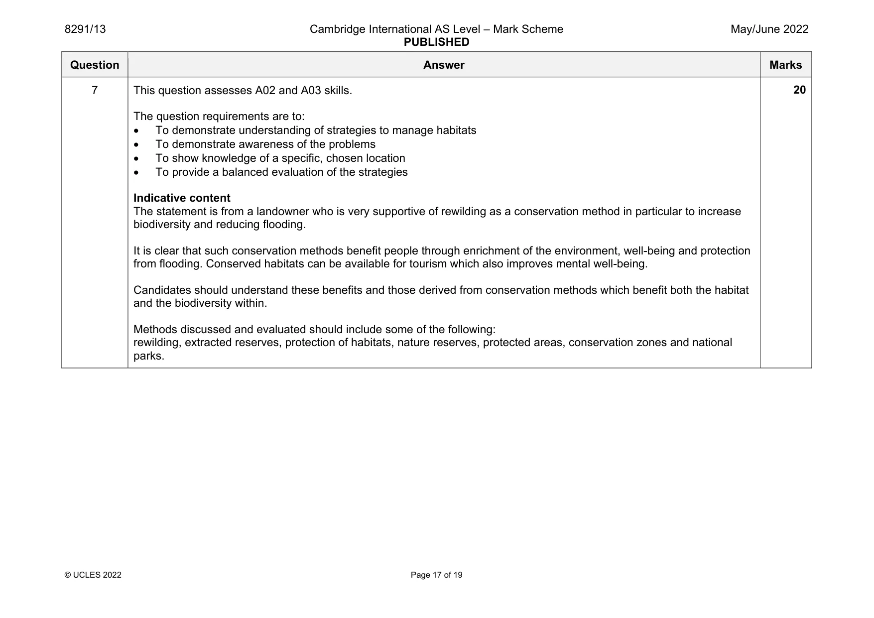 Mark scheme, page 17 of 19