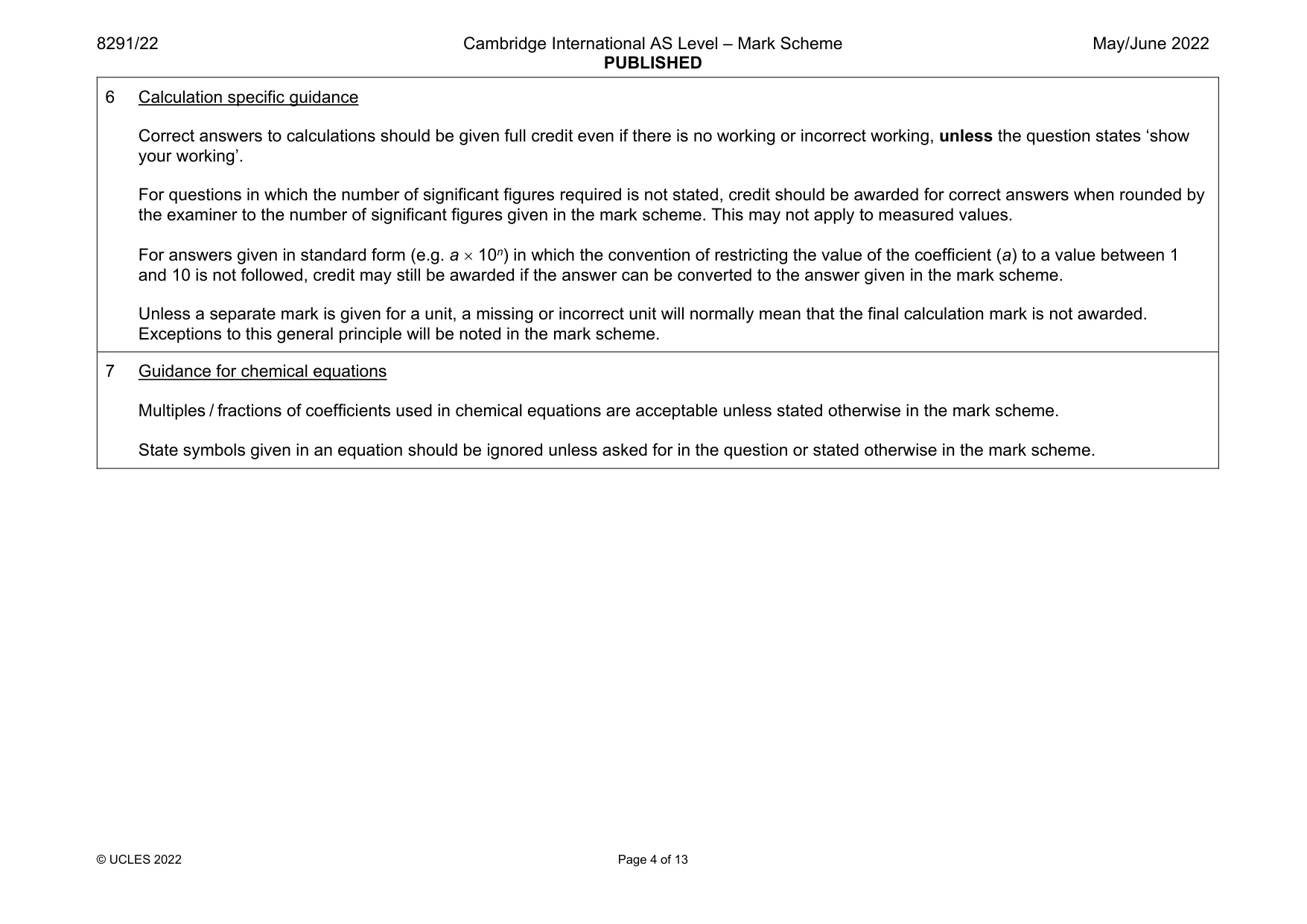Mark scheme, page 4 of 13
