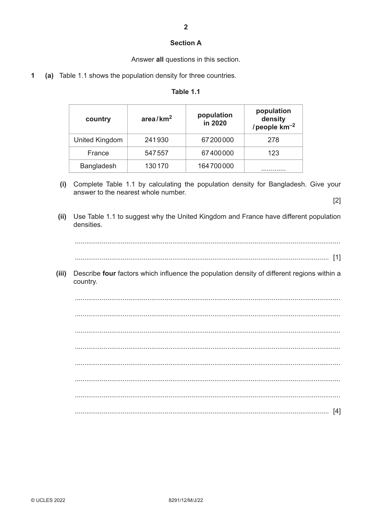 Cambridge A Level Environmental Management (AS only) 8291 2022 May/June Paper 1 · Variant 2 question paper, page 2 of 20