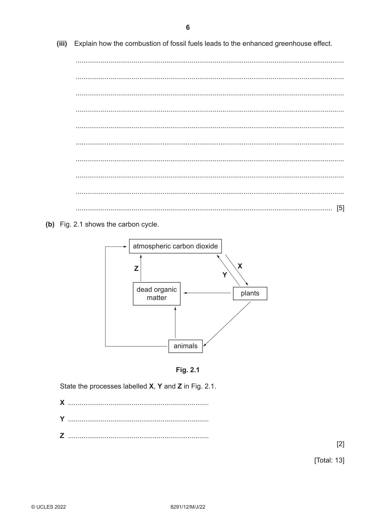 Cambridge A Level Environmental Management (AS only) 8291 2022 May/June Paper 1 · Variant 2 question paper, page 6 of 20
