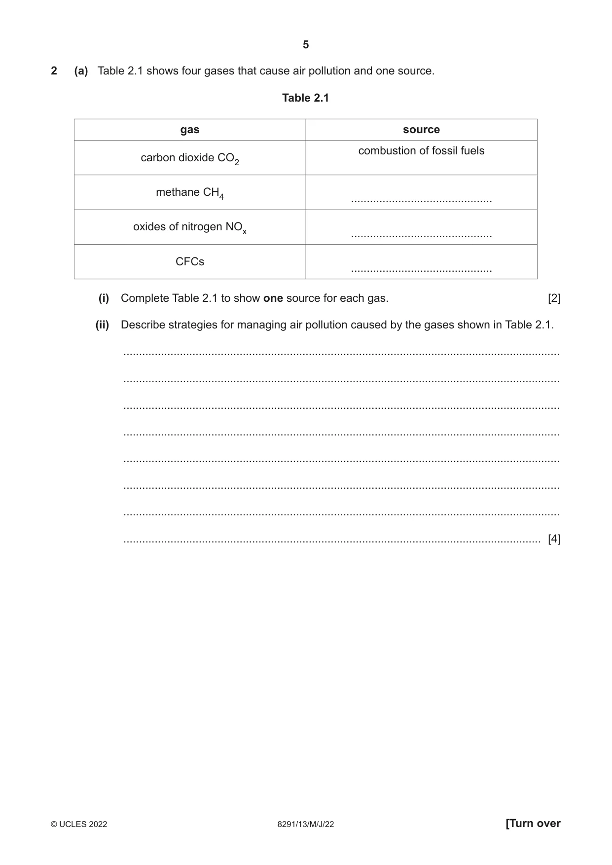 Cambridge A Level Environmental Management (AS only) 8291 2022 May/June Paper 1 · Variant 3 question paper, page 5 of 20