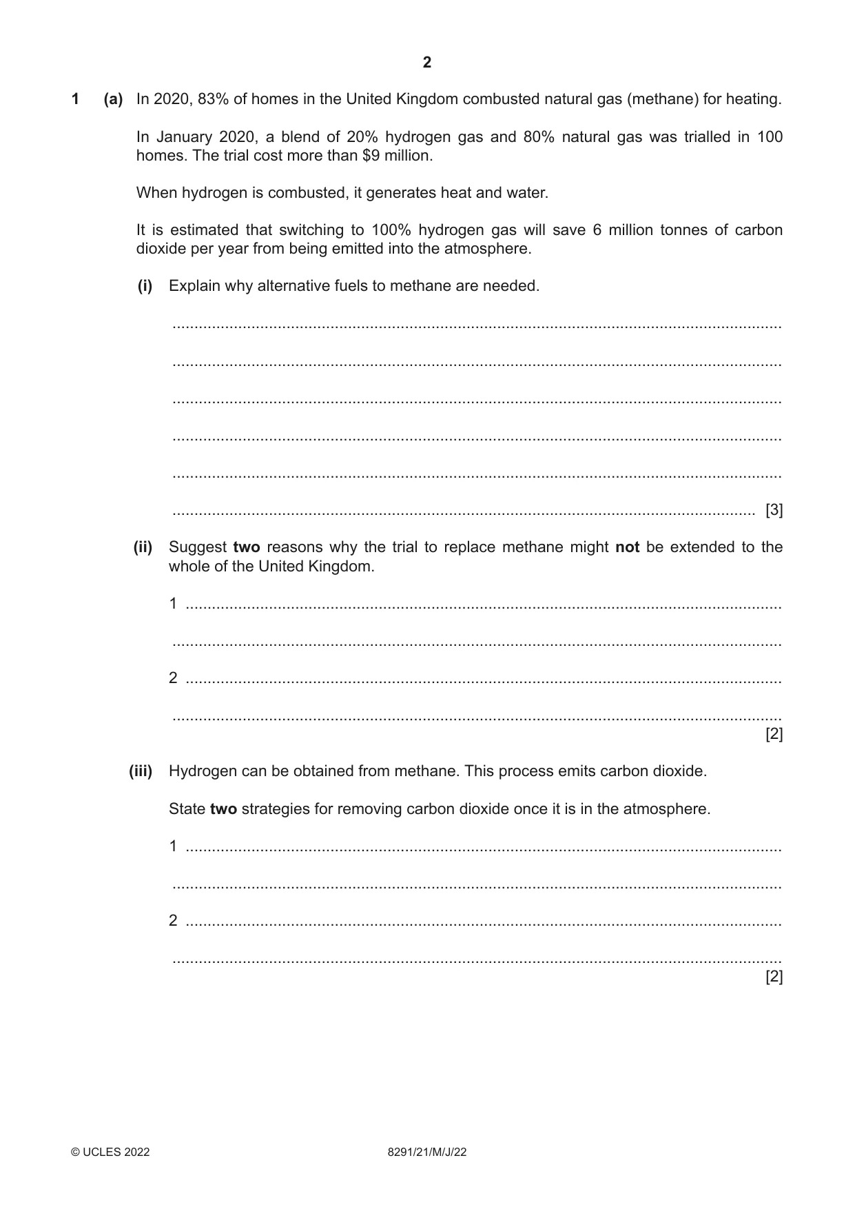 Cambridge A Level Environmental Management (AS only) 8291 2022 May/June Paper 2 · Variant 1 question paper, page 2 of 20