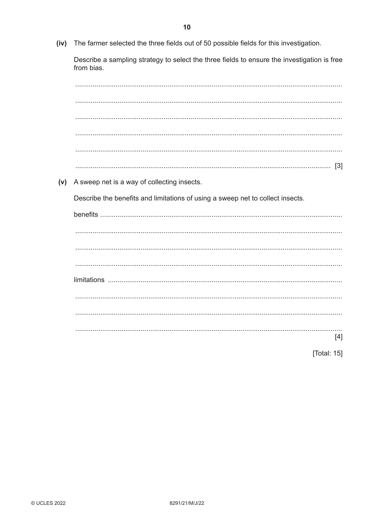 Cambridge A Level Environmental Management (AS only) 8291 2022 May/June Paper 2 · Variant 1 question paper, page 10 of 20