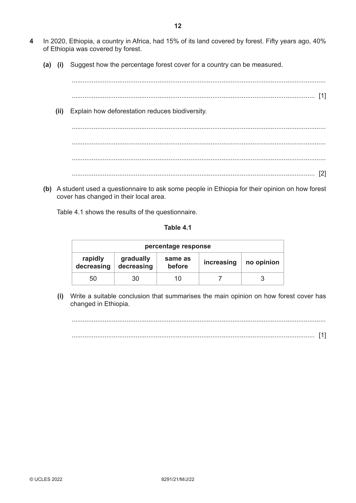 Cambridge A Level Environmental Management (AS only) 8291 2022 May/June Paper 2 · Variant 1 question paper, page 12 of 20