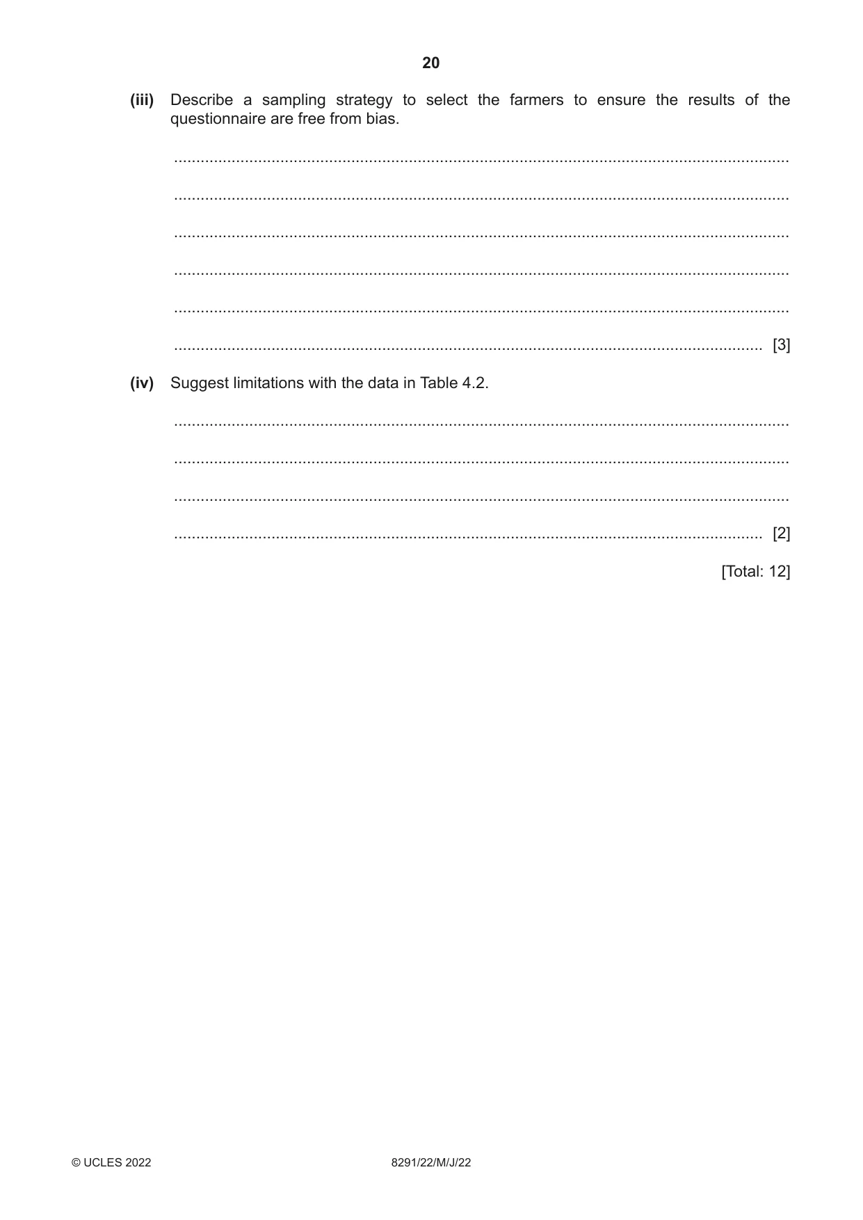 Cambridge A Level Environmental Management (AS only) 8291 2022 May/June Paper 2 · Variant 2 question paper, page 20 of 24