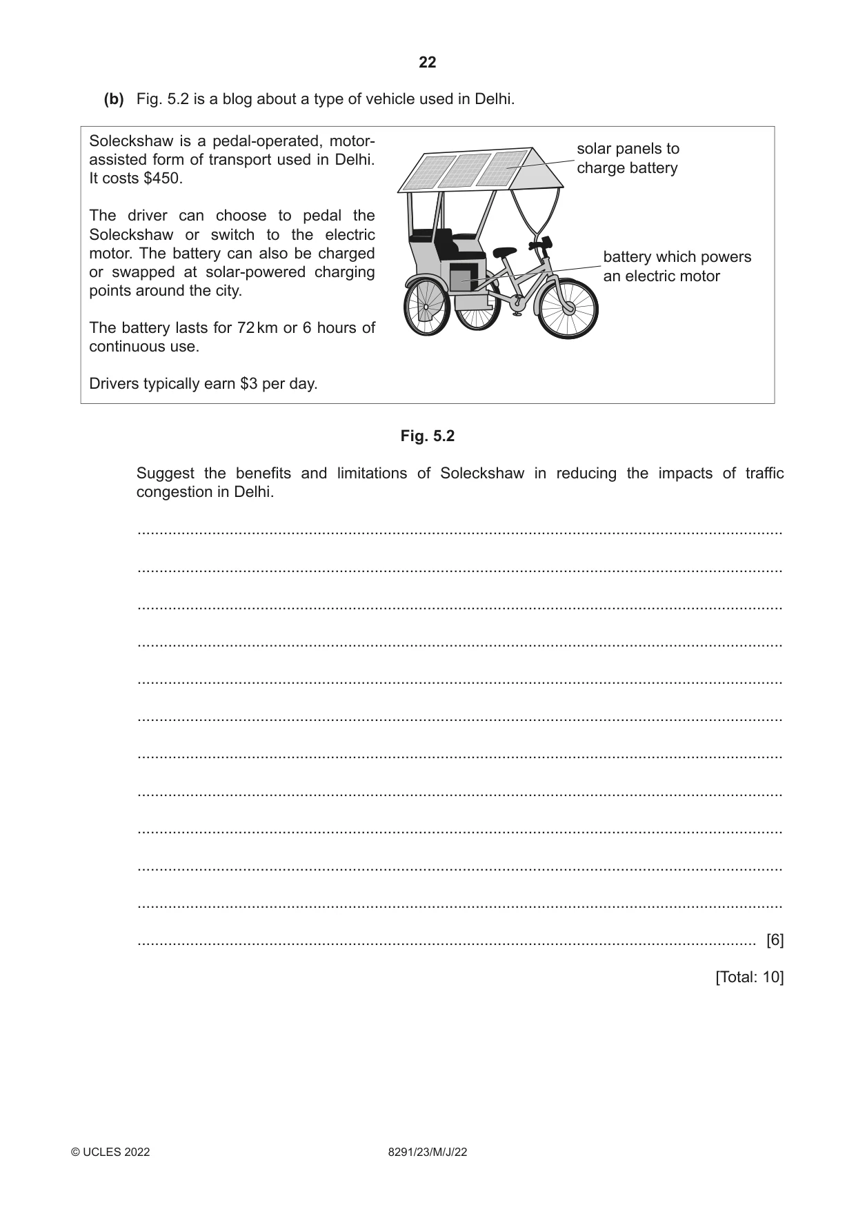 Cambridge A Level Environmental Management (AS only) 8291 2022 May/June Paper 2 · Variant 3 question paper, page 22 of 24