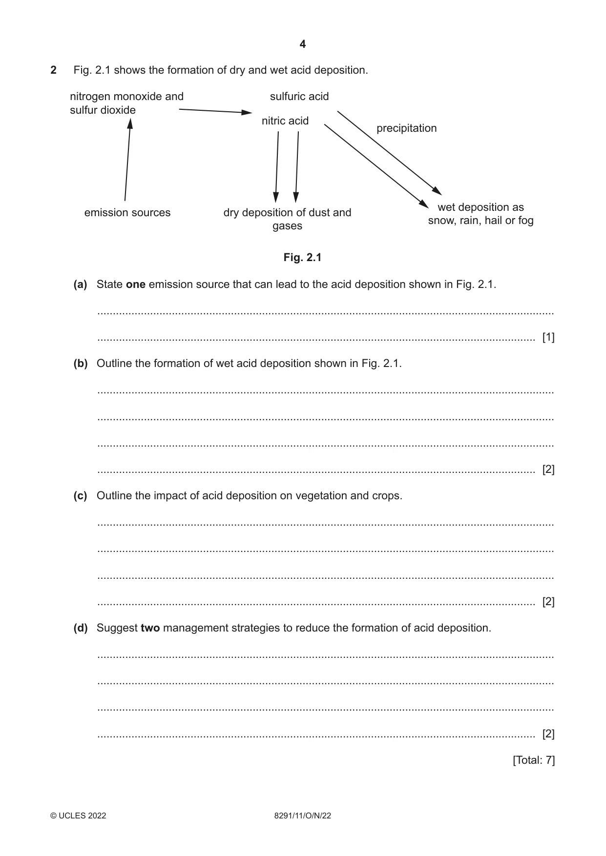 Cambridge A Level Environmental Management (AS only) 8291 2022 Oct/Nov Paper 1 · Variant 1 question paper, page 4 of 20