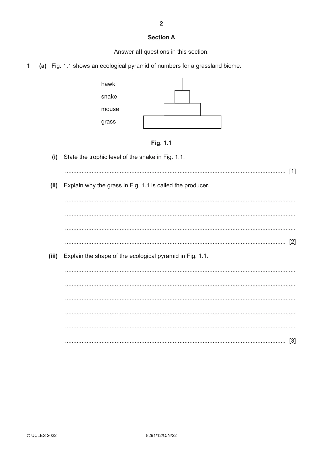 Cambridge A Level Environmental Management (AS only) 8291 2022 Oct/Nov Paper 1 · Variant 2 question paper, page 2 of 20