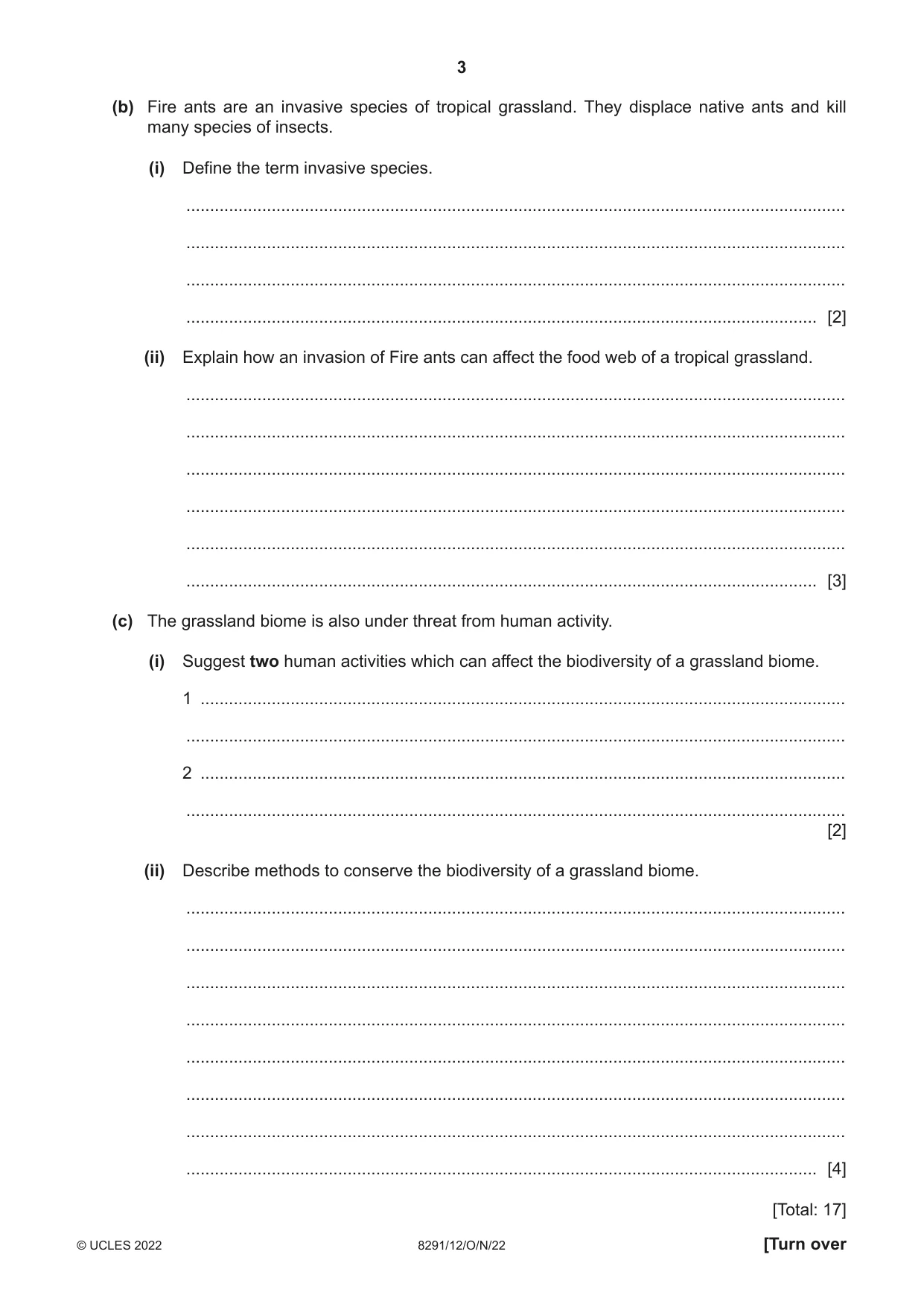 Cambridge A Level Environmental Management (AS only) 8291 2022 Oct/Nov Paper 1 · Variant 2 question paper, page 3 of 20