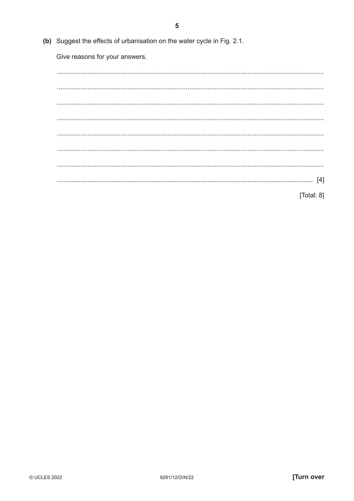 Cambridge A Level Environmental Management (AS only) 8291 2022 Oct/Nov Paper 1 · Variant 2 question paper, page 5 of 20