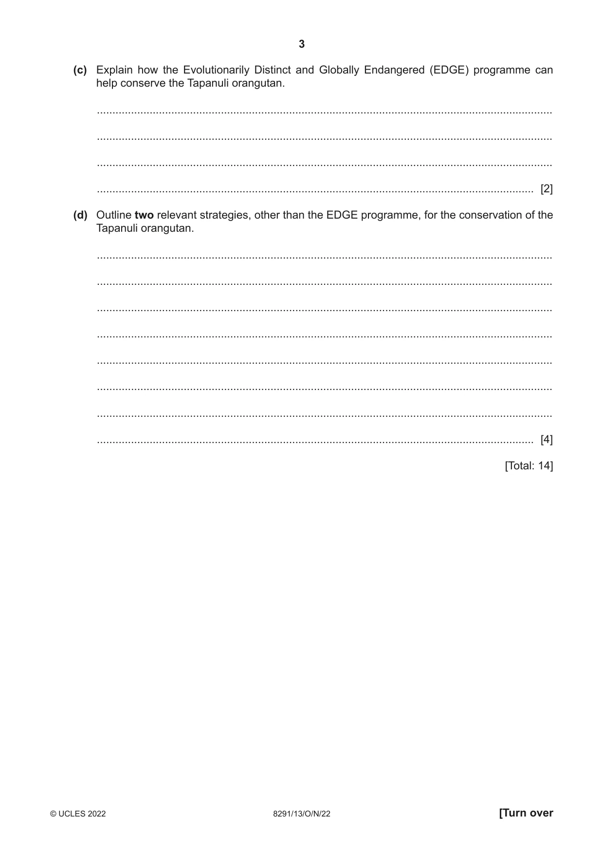 Cambridge A Level Environmental Management (AS only) 8291 2022 Oct/Nov Paper 1 · Variant 3 question paper, page 3 of 20