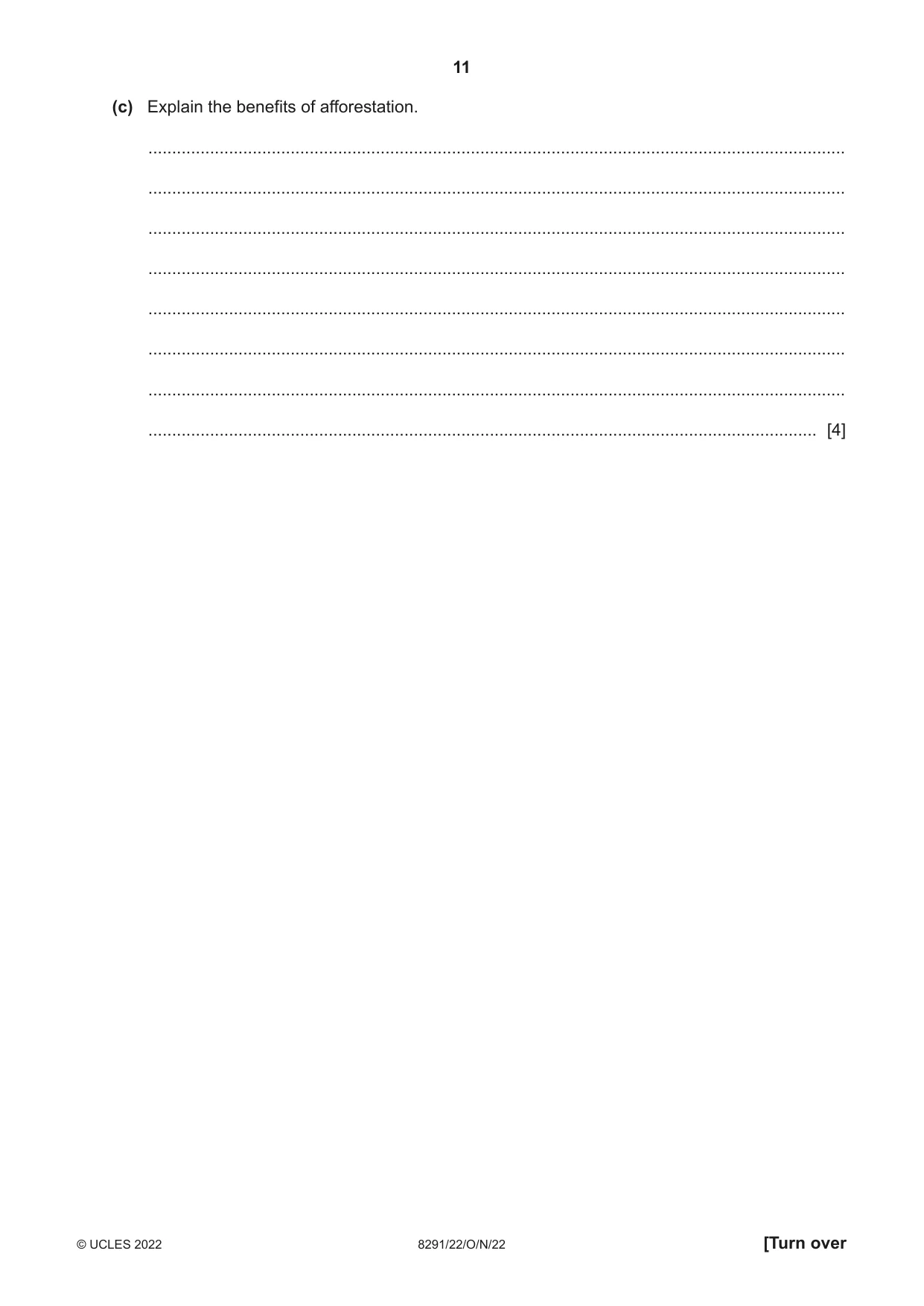 Cambridge A Level Environmental Management (AS only) 8291 2022 Oct/Nov Paper 2 · Variant 2 question paper, page 11 of 20