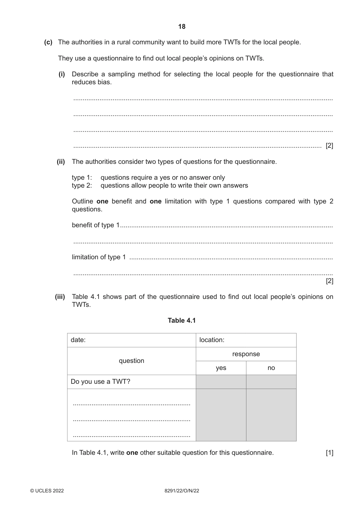 Cambridge A Level Environmental Management (AS only) 8291 2022 Oct/Nov Paper 2 · Variant 2 question paper, page 18 of 20