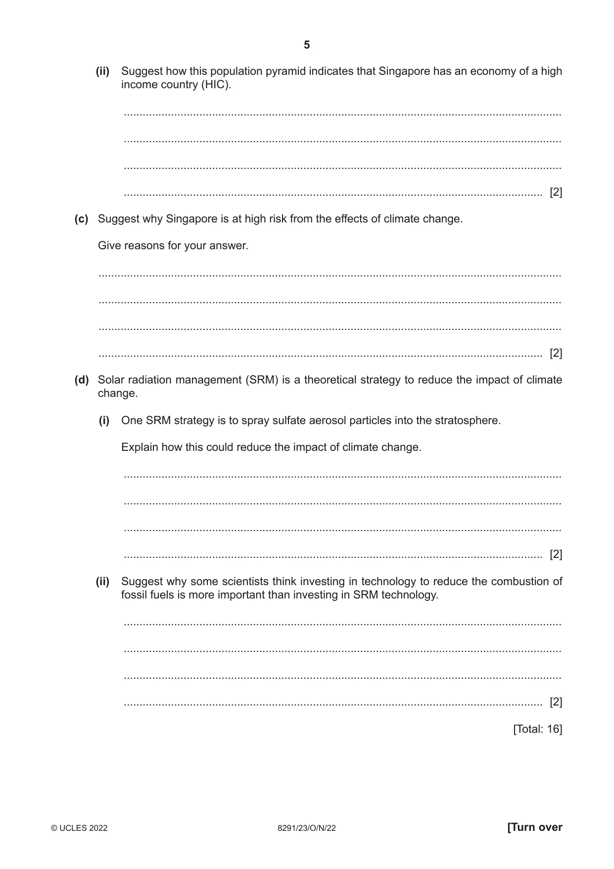 Cambridge A Level Environmental Management (AS only) 8291 2022 Oct/Nov Paper 2 · Variant 3 question paper, page 5 of 24
