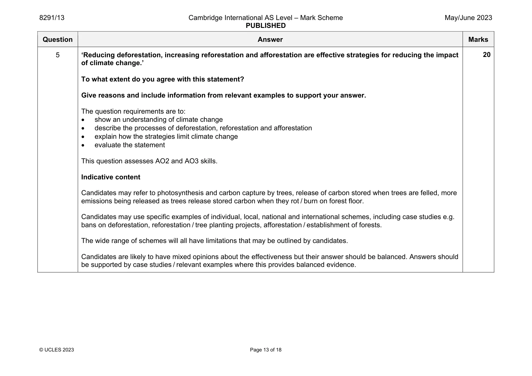 Mark scheme, page 13 of 18
