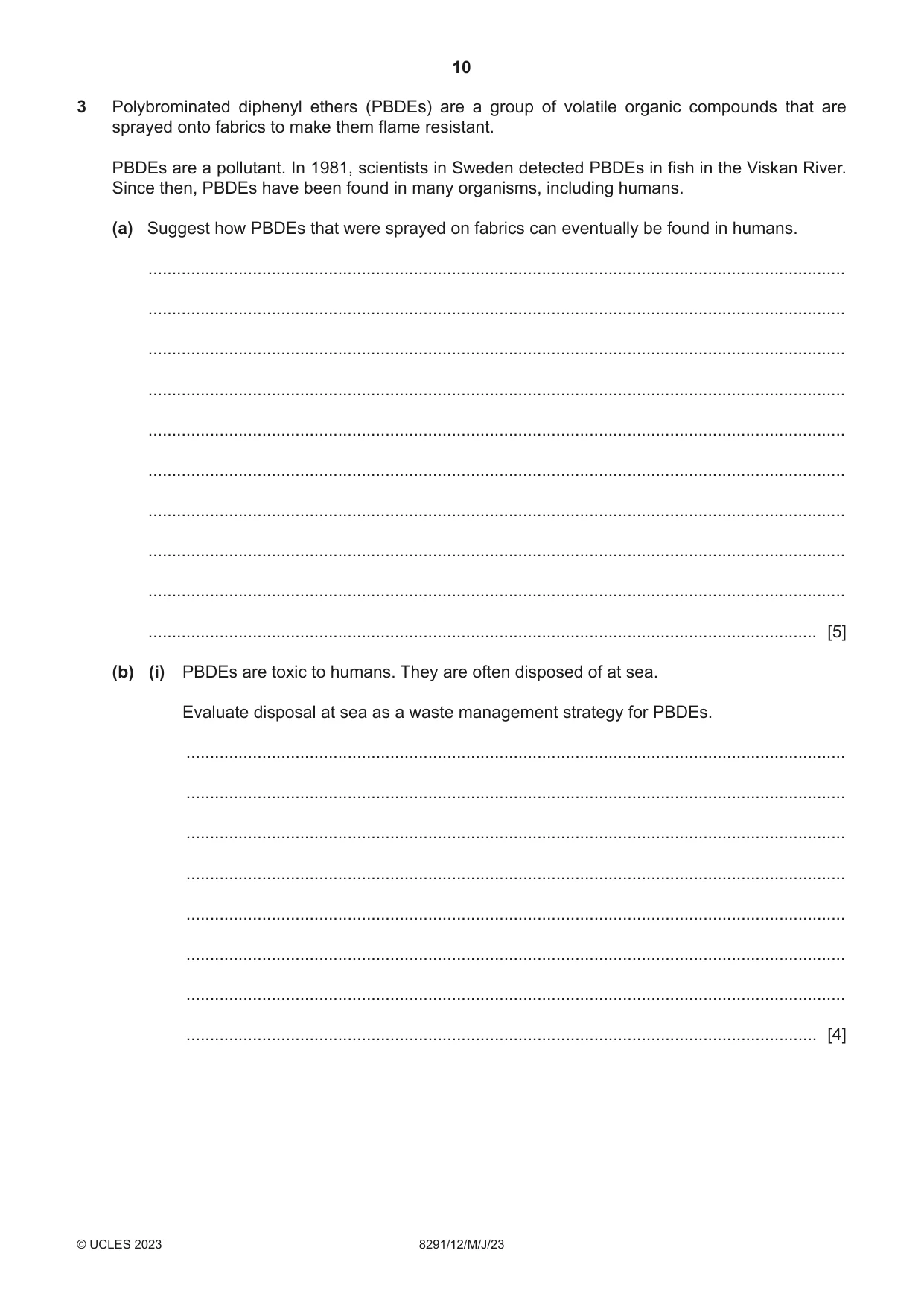 Cambridge A Level Environmental Management (AS only) 8291 2023 May/June Paper 1 · Variant 2 question paper, page 10 of 20