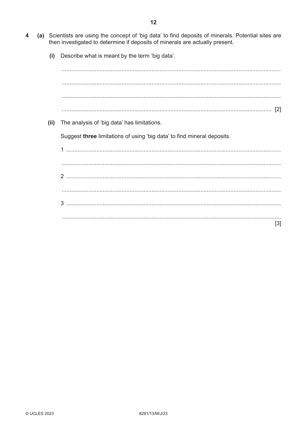 Cambridge A Level Environmental Management (AS only) 8291 2023 May/June Paper 1 · Variant 3 question paper, page 12 of 20