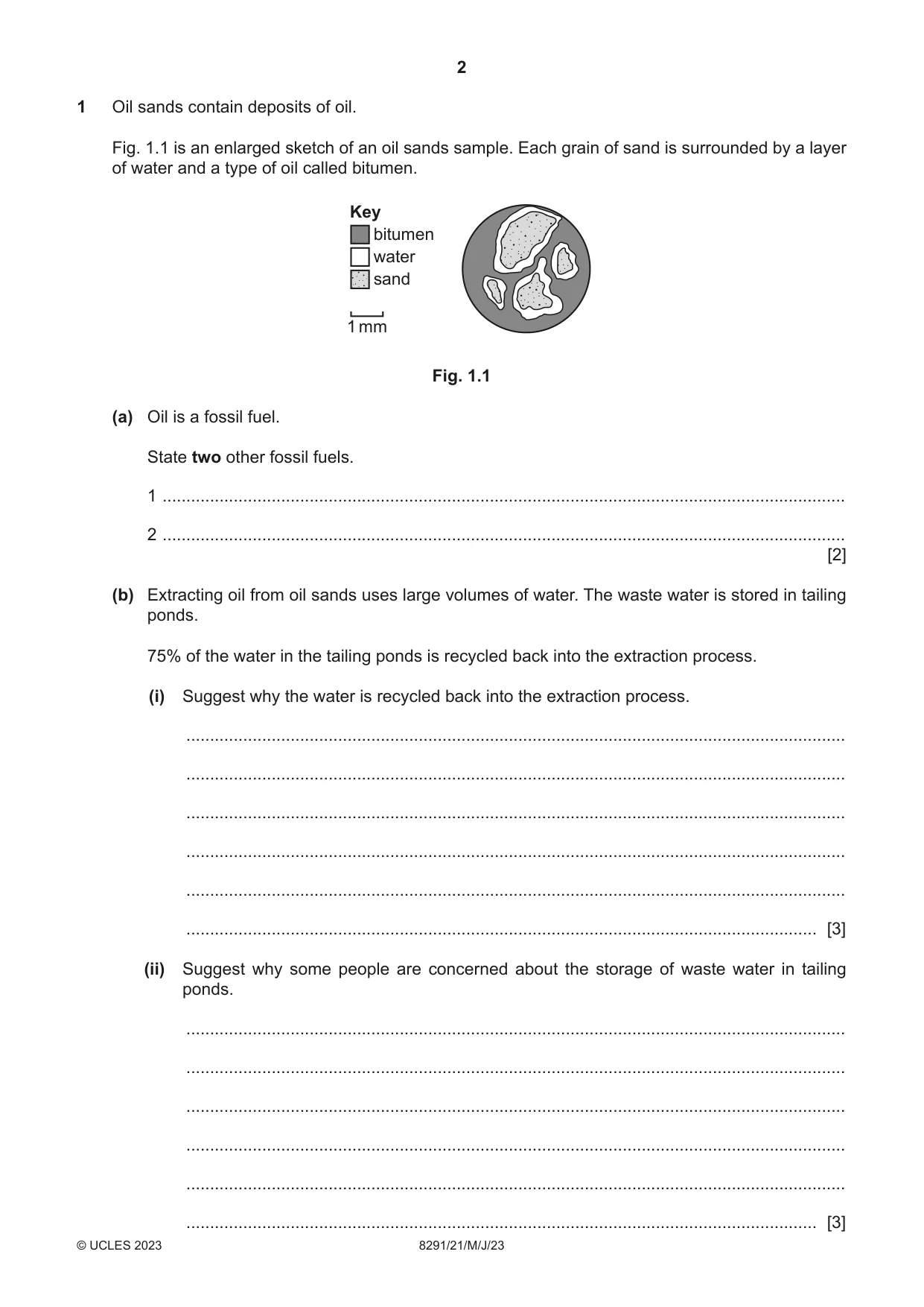 Cambridge A Level Environmental Management (AS only) 8291 2023 May/June Paper 2 · Variant 1 question paper, page 2 of 16