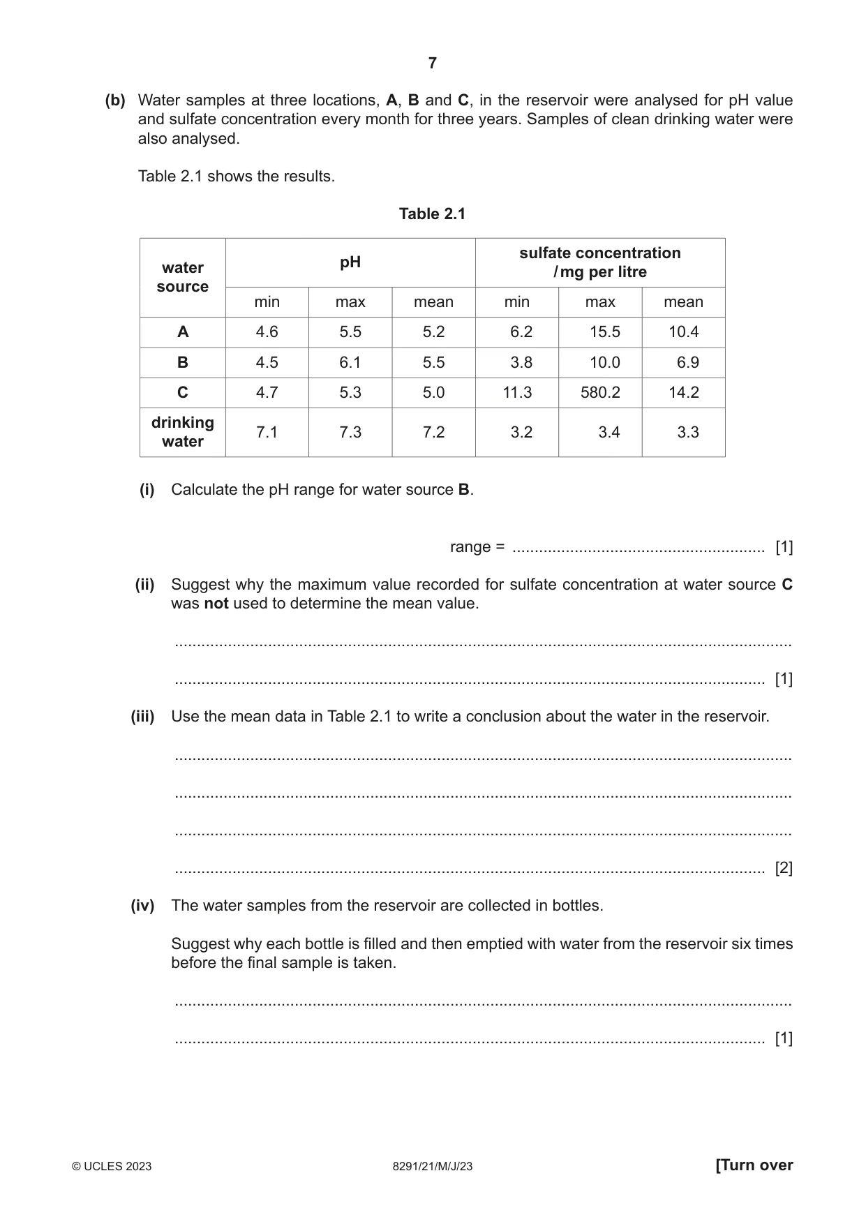Cambridge A Level Environmental Management (AS only) 8291 2023 May/June Paper 2 · Variant 1 question paper, page 7 of 16