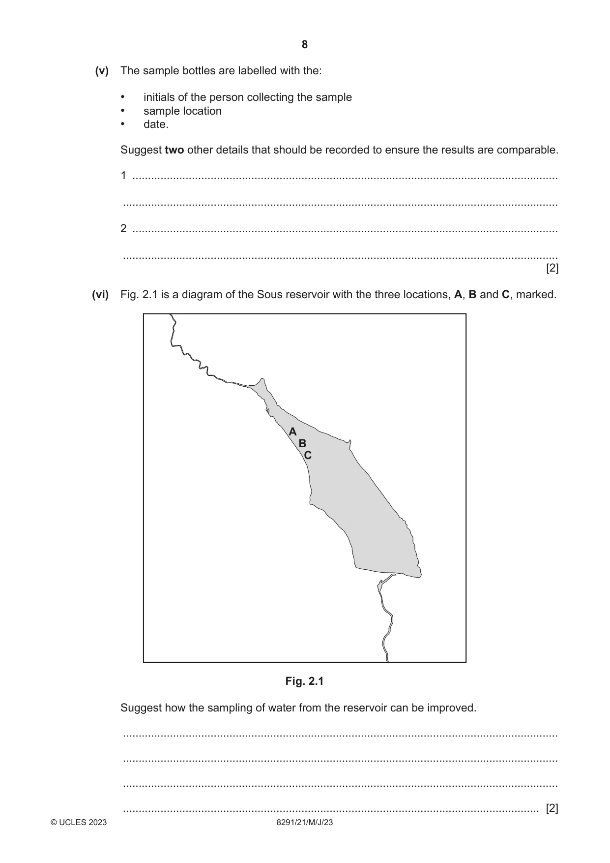 Cambridge A Level Environmental Management (AS only) 8291 2023 May/June Paper 2 · Variant 1 question paper, page 8 of 16