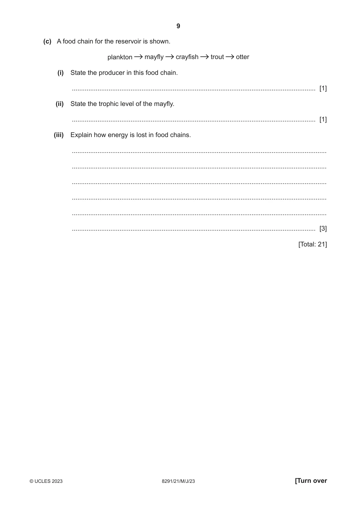 Cambridge A Level Environmental Management (AS only) 8291 2023 May/June Paper 2 · Variant 1 question paper, page 9 of 16