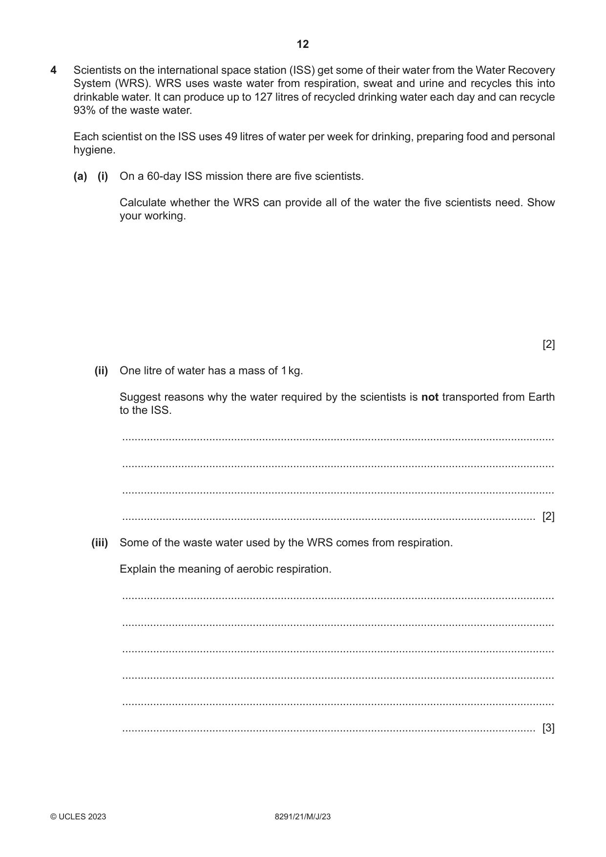 Cambridge A Level Environmental Management (AS only) 8291 2023 May/June Paper 2 · Variant 1 question paper, page 12 of 16