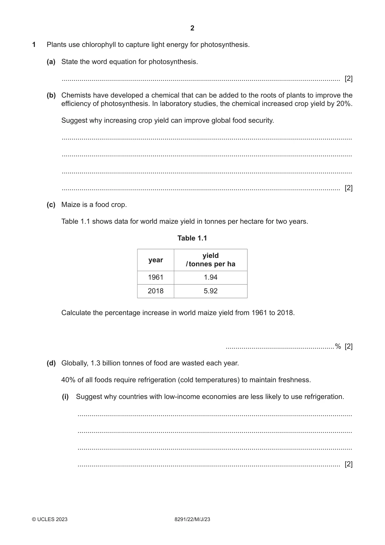 Cambridge A Level Environmental Management (AS only) 8291 2023 May/June Paper 2 · Variant 2 question paper, page 2 of 20