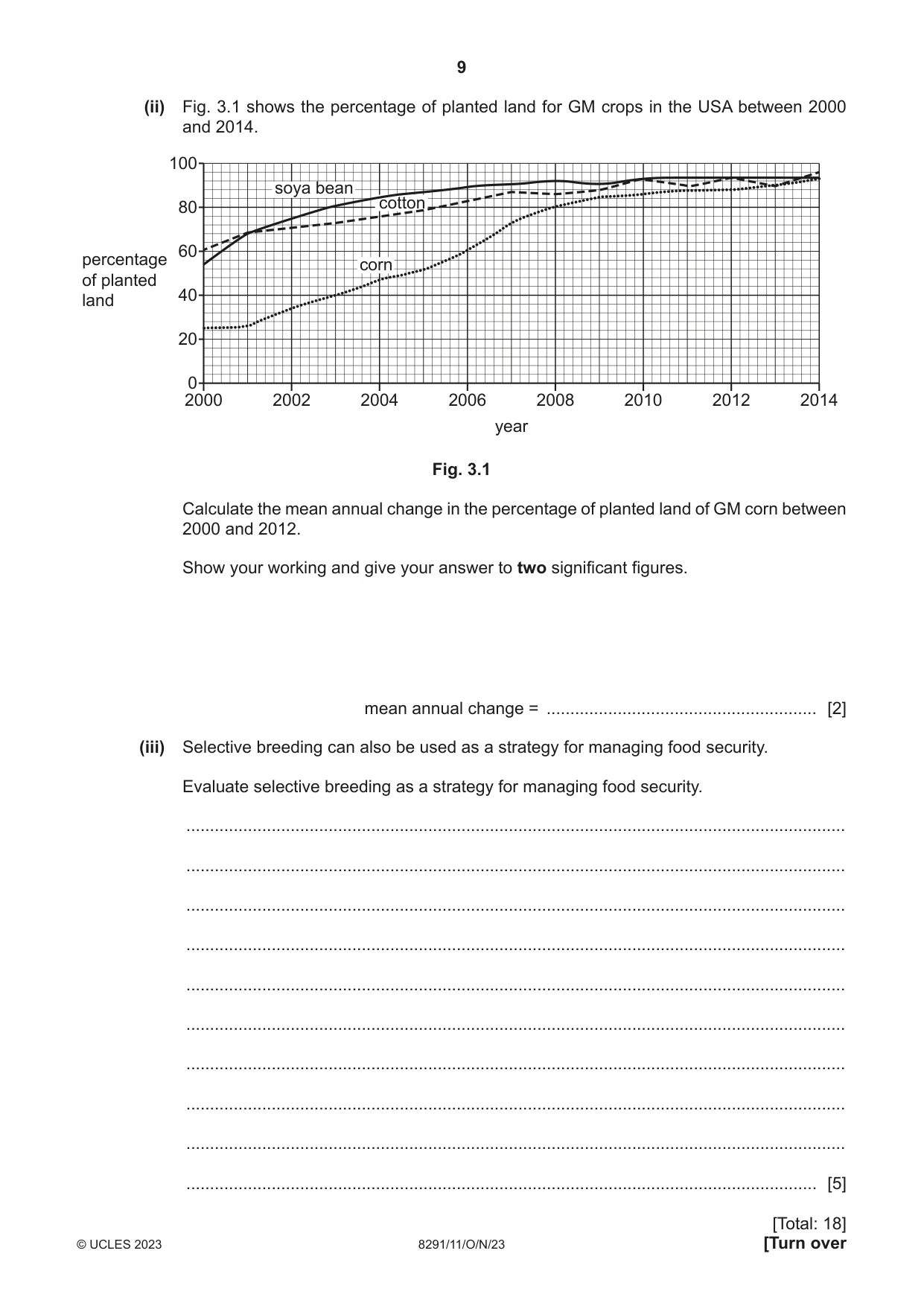 Cambridge A Level Environmental Management (AS only) 8291 2023 Oct/Nov Paper 1 · Variant 1 question paper, page 9 of 20