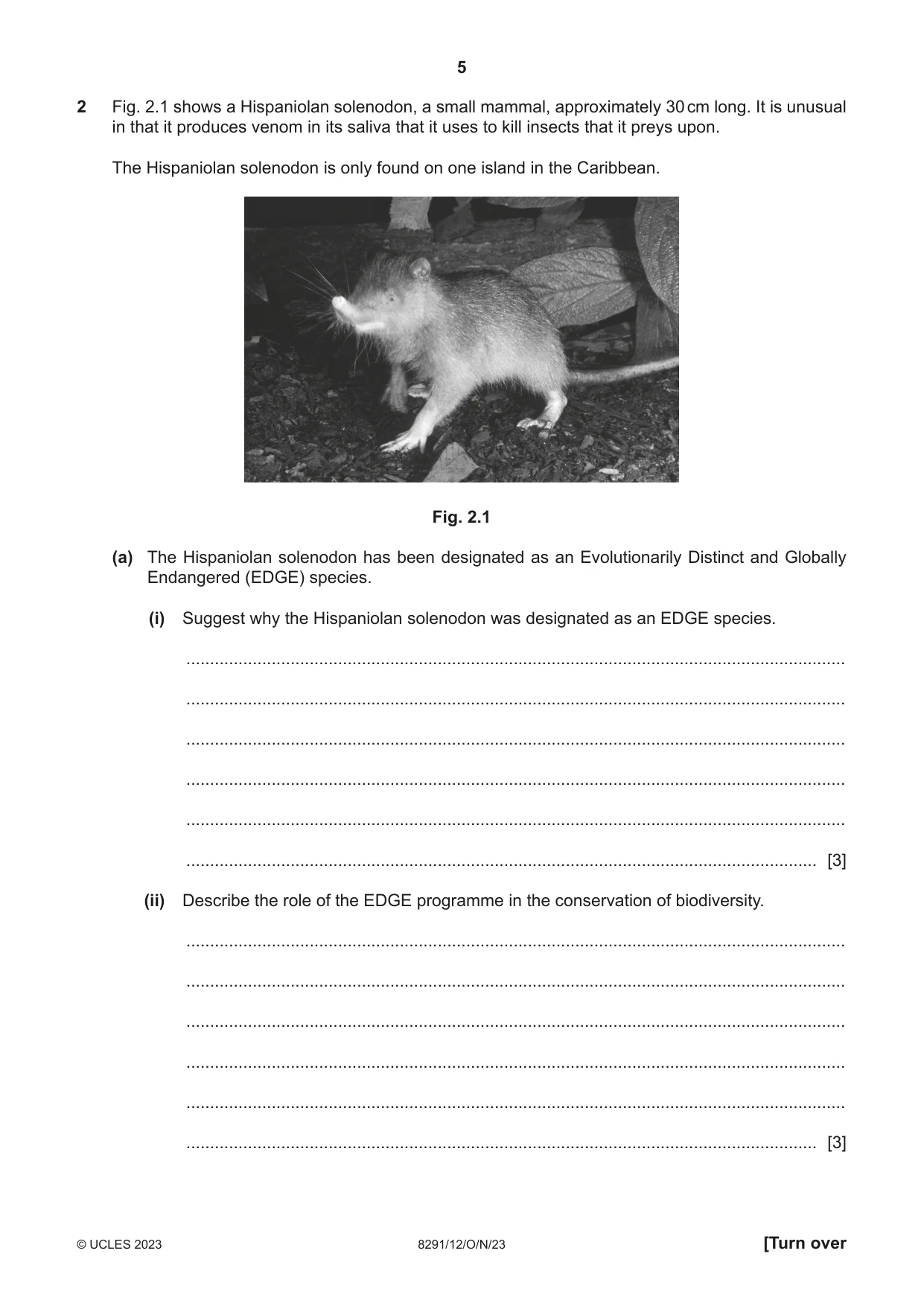 Cambridge A Level Environmental Management (AS only) 8291 2023 Oct/Nov Paper 1 · Variant 2 question paper, page 5 of 20