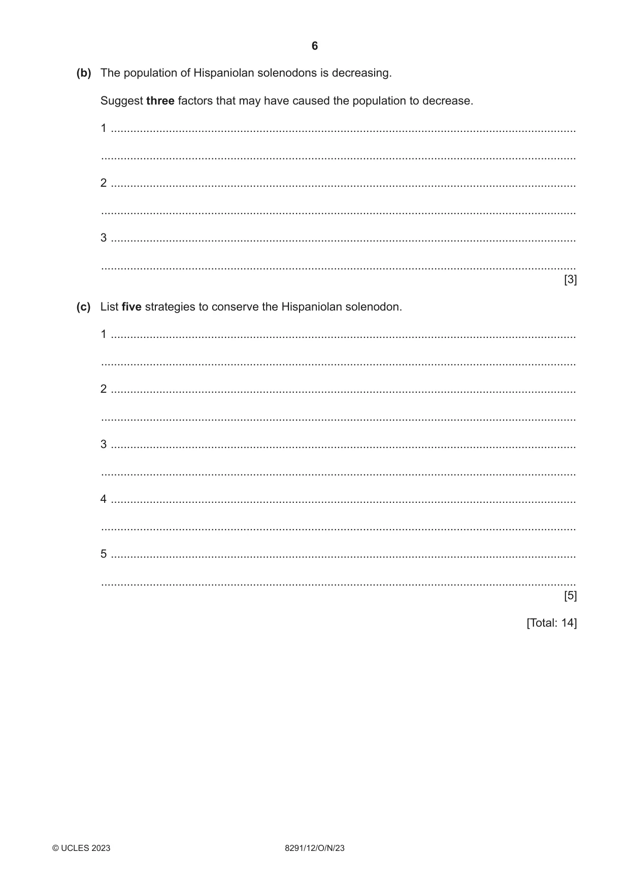Cambridge A Level Environmental Management (AS only) 8291 2023 Oct/Nov Paper 1 · Variant 2 question paper, page 6 of 20