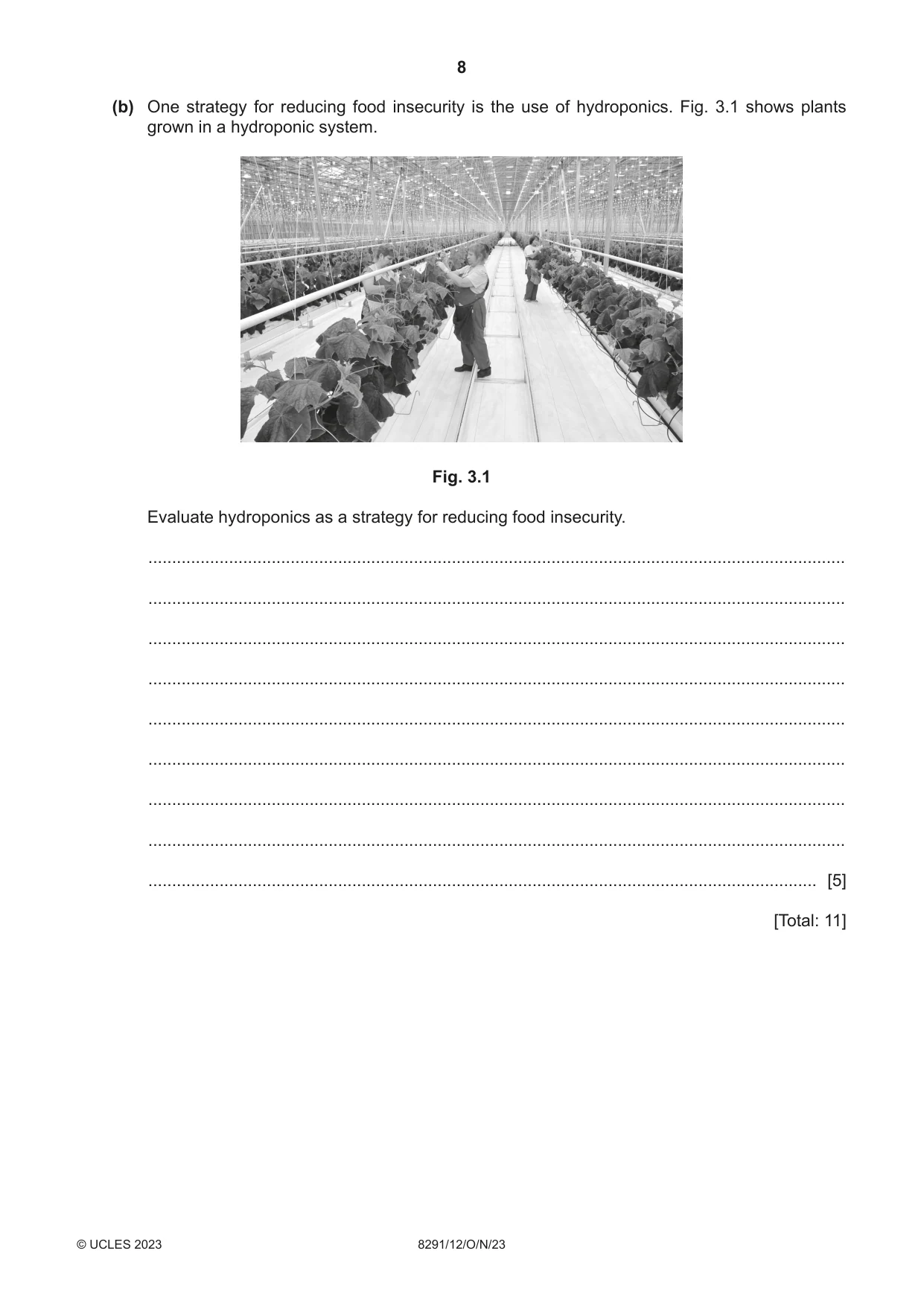 Cambridge A Level Environmental Management (AS only) 8291 2023 Oct/Nov Paper 1 · Variant 2 question paper, page 8 of 20