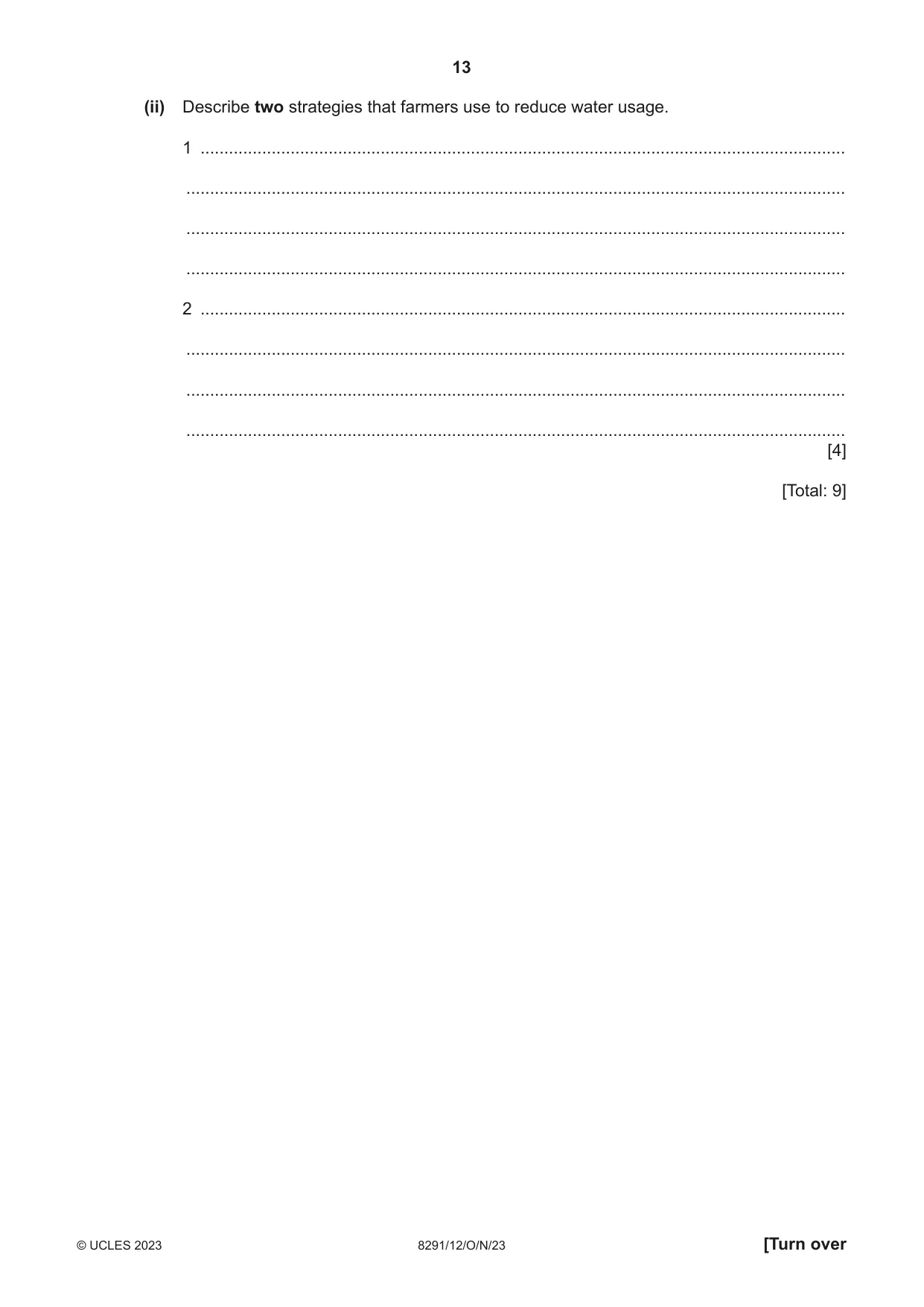 Cambridge A Level Environmental Management (AS only) 8291 2023 Oct/Nov Paper 1 · Variant 2 question paper, page 13 of 20