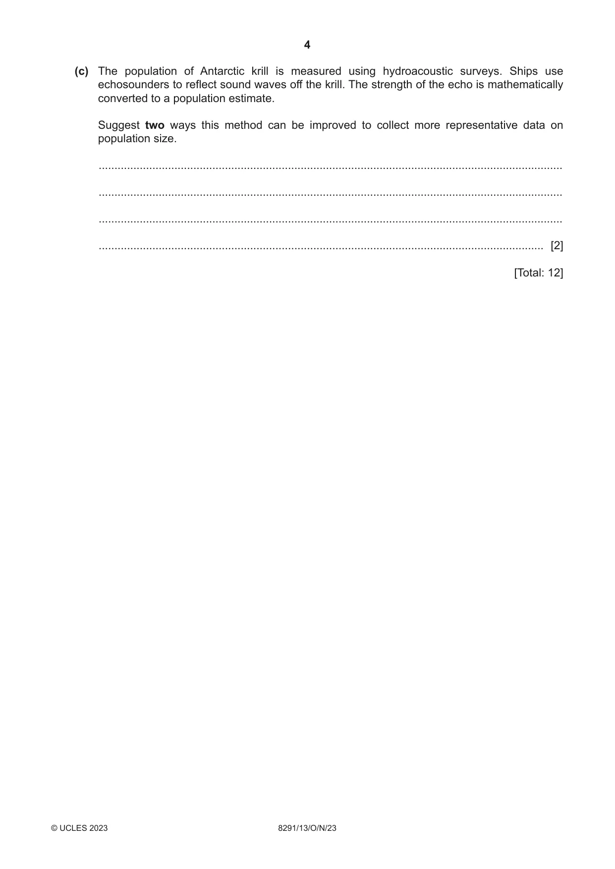 Cambridge A Level Environmental Management (AS only) 8291 2023 Oct/Nov Paper 1 · Variant 3 question paper, page 4 of 20