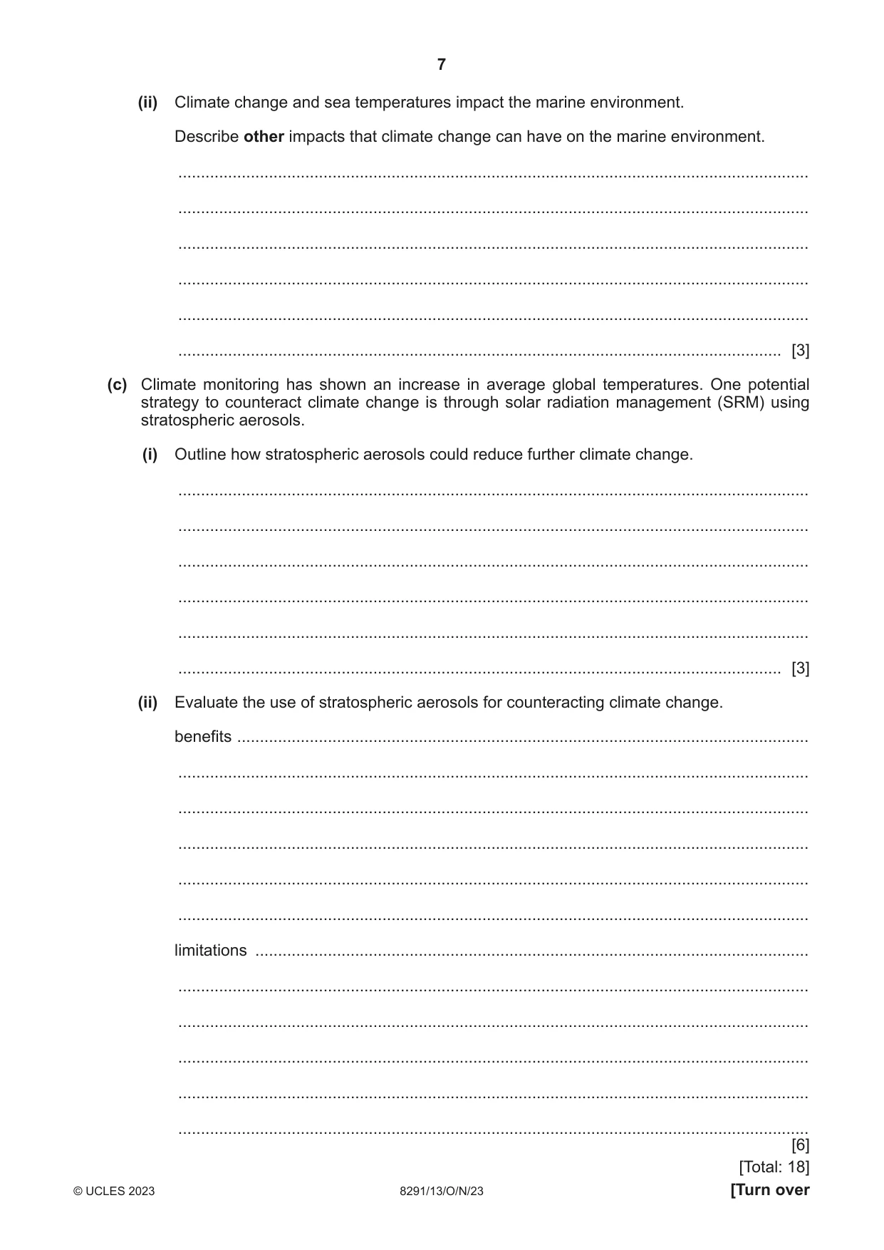 Cambridge A Level Environmental Management (AS only) 8291 2023 Oct/Nov Paper 1 · Variant 3 question paper, page 7 of 20
