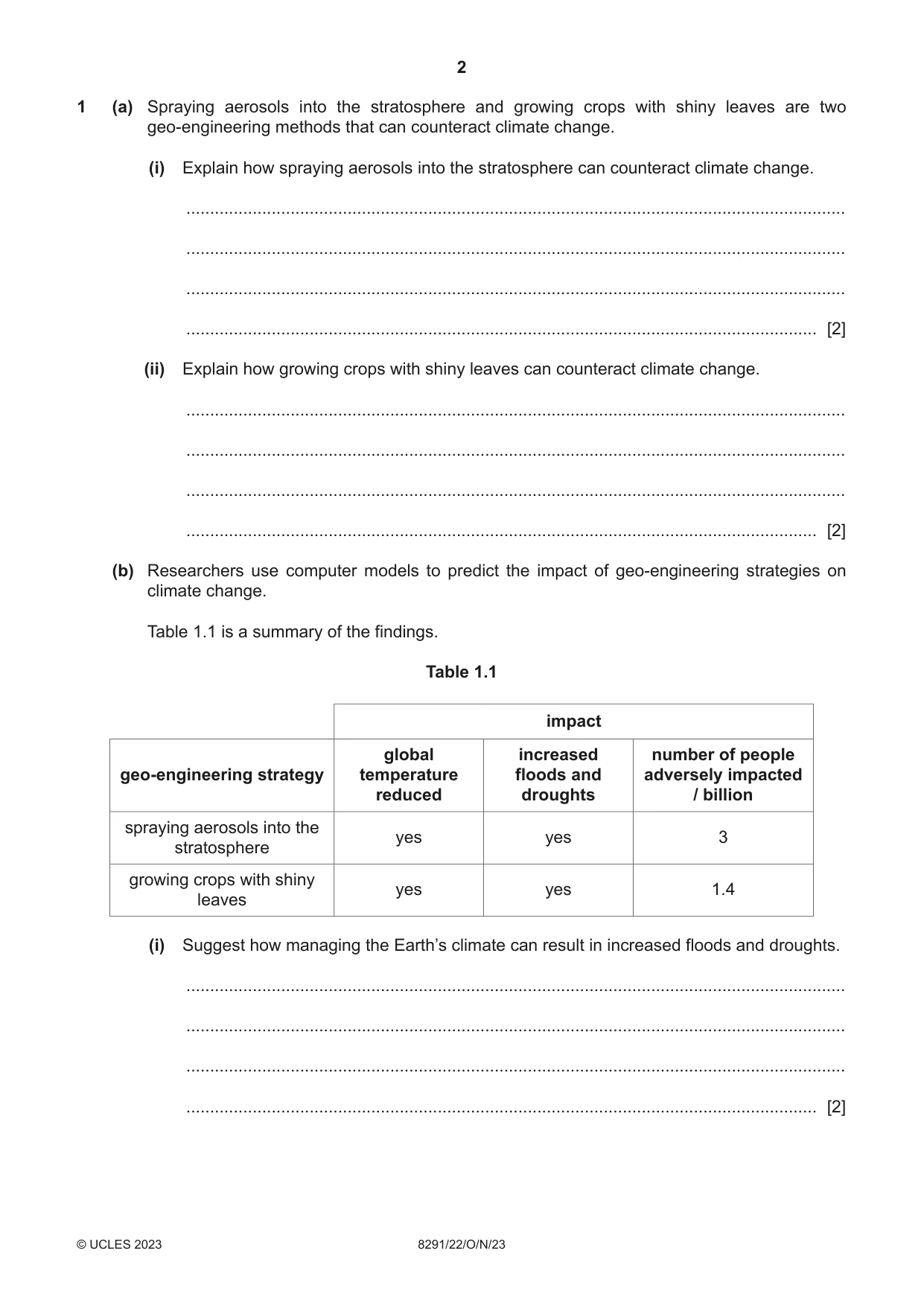 Cambridge A Level Environmental Management (AS only) 8291 2023 Oct/Nov Paper 2 · Variant 2 question paper, page 2 of 24