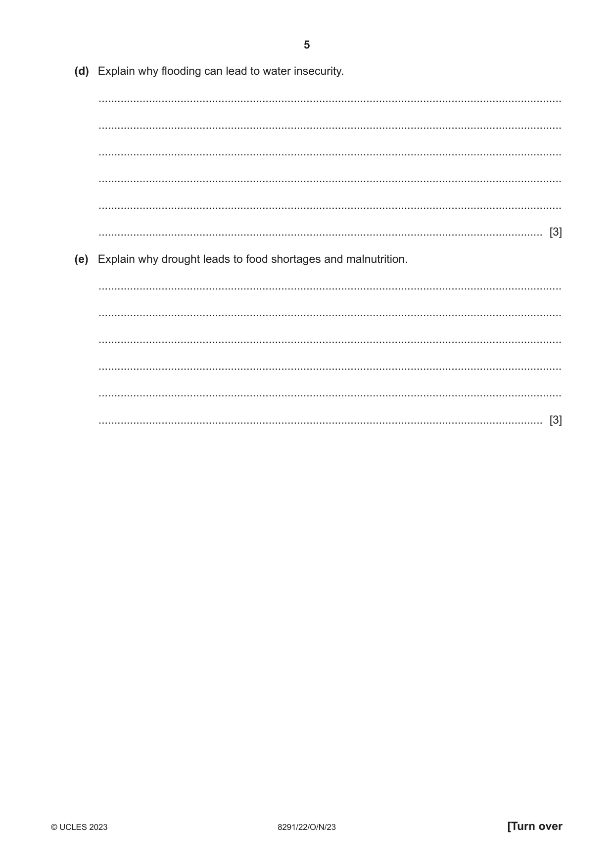 Cambridge A Level Environmental Management (AS only) 8291 2023 Oct/Nov Paper 2 · Variant 2 question paper, page 5 of 24