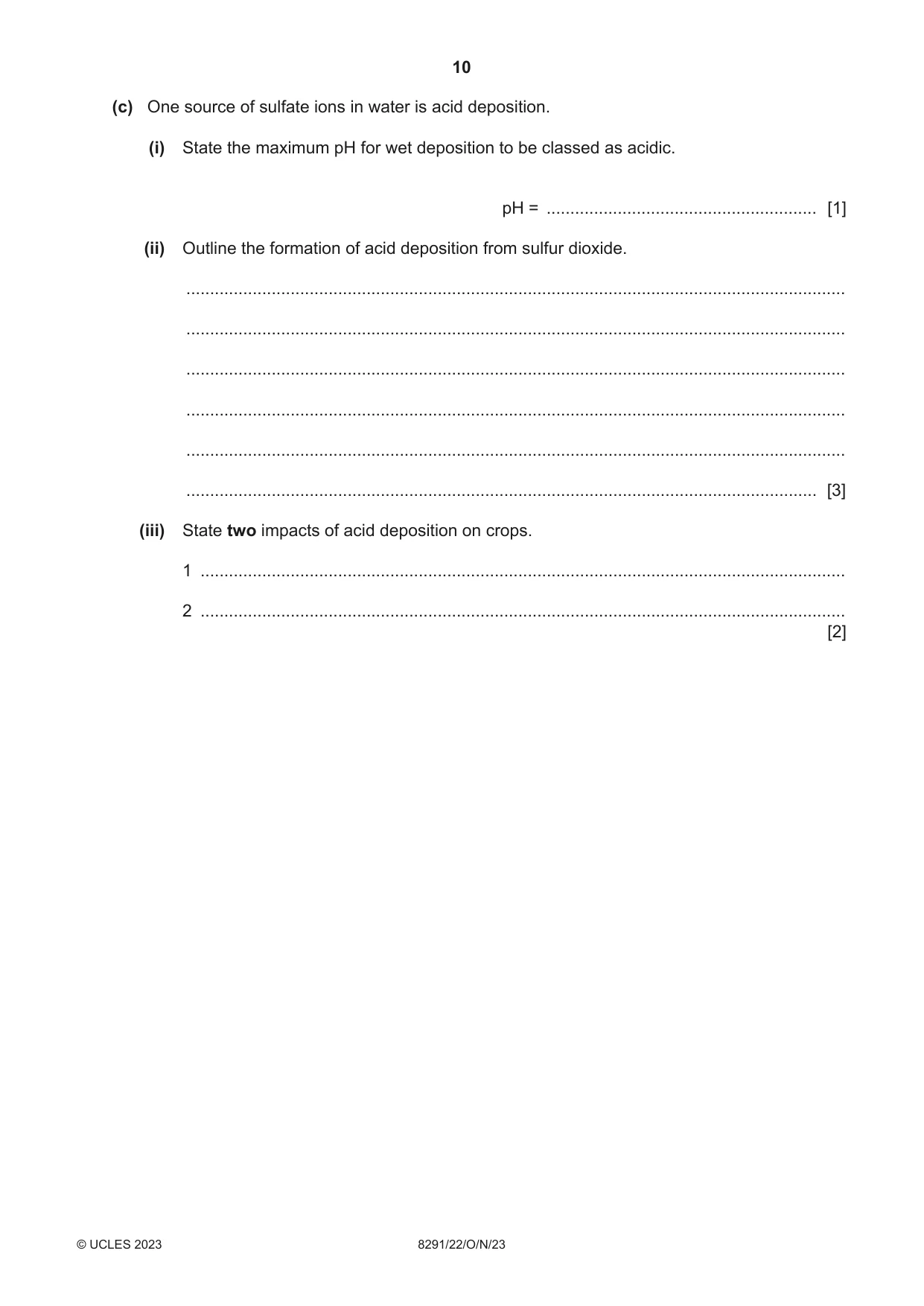Cambridge A Level Environmental Management (AS only) 8291 2023 Oct/Nov Paper 2 · Variant 2 question paper, page 10 of 24