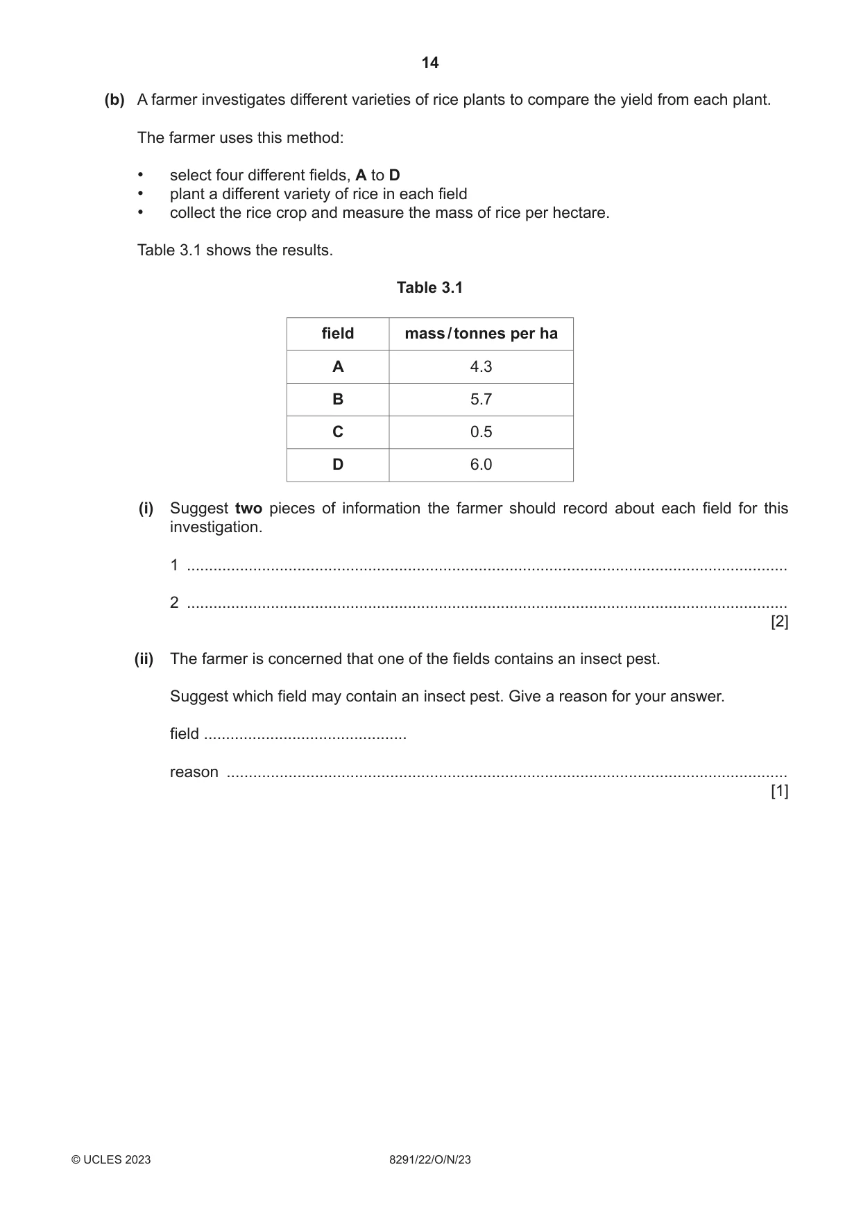 Cambridge A Level Environmental Management (AS only) 8291 2023 Oct/Nov Paper 2 · Variant 2 question paper, page 14 of 24